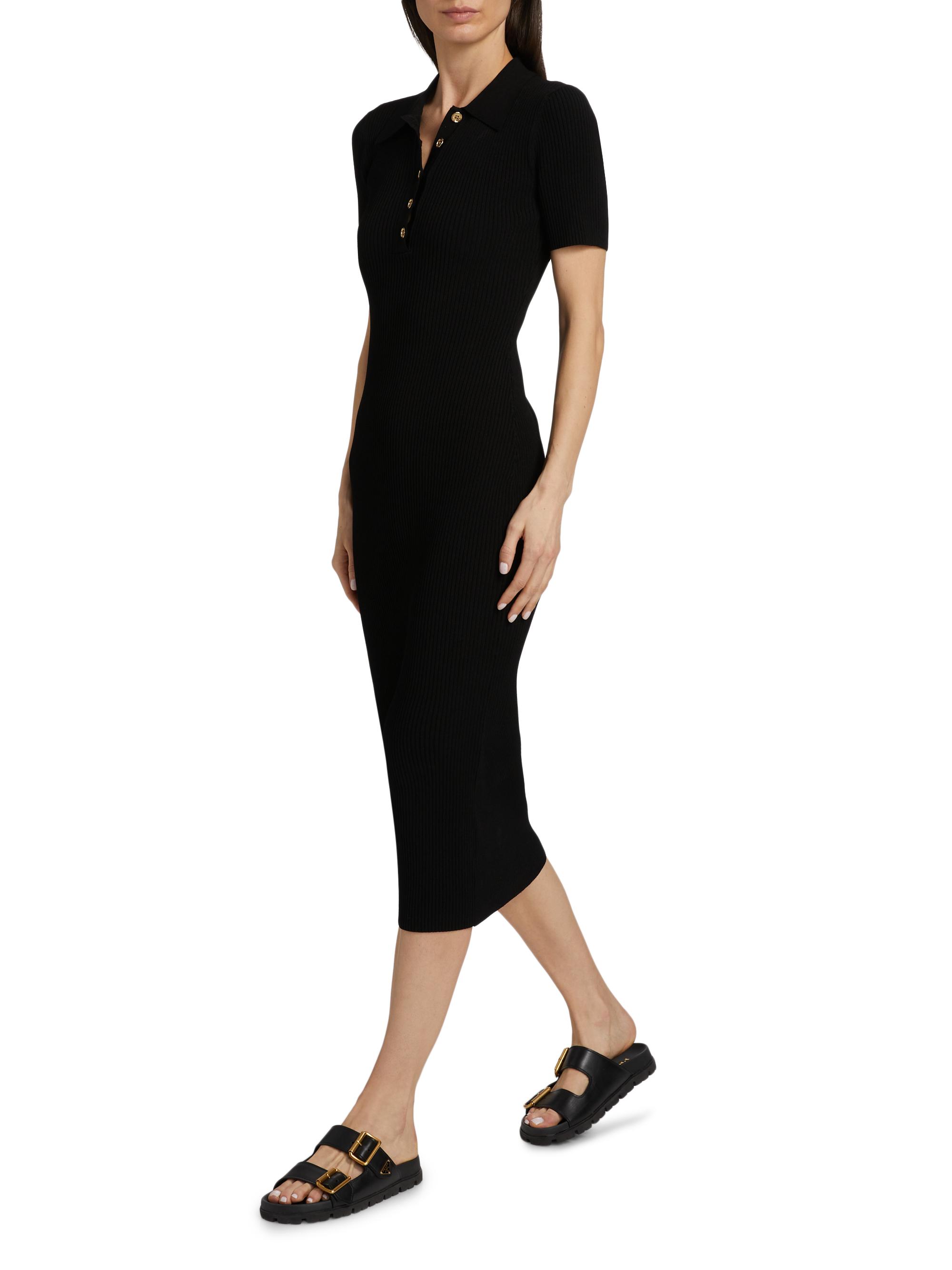 michael michael kors ribbed stretch knit polo dress Core Rib-Knit Midi-Dress live:9-6-24