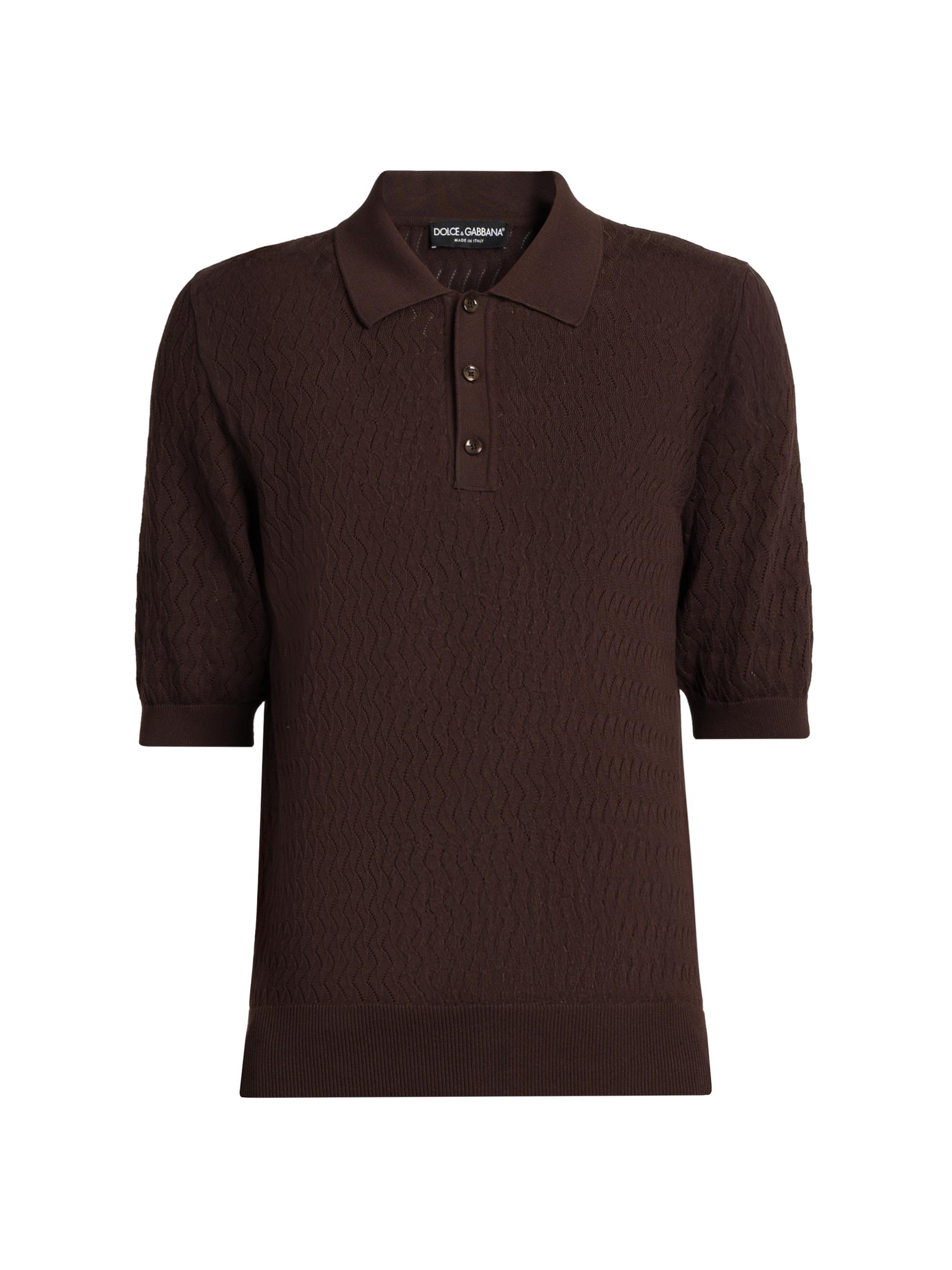 Dolce & Gabbana Men's Knit Polo Shirt - Marrone