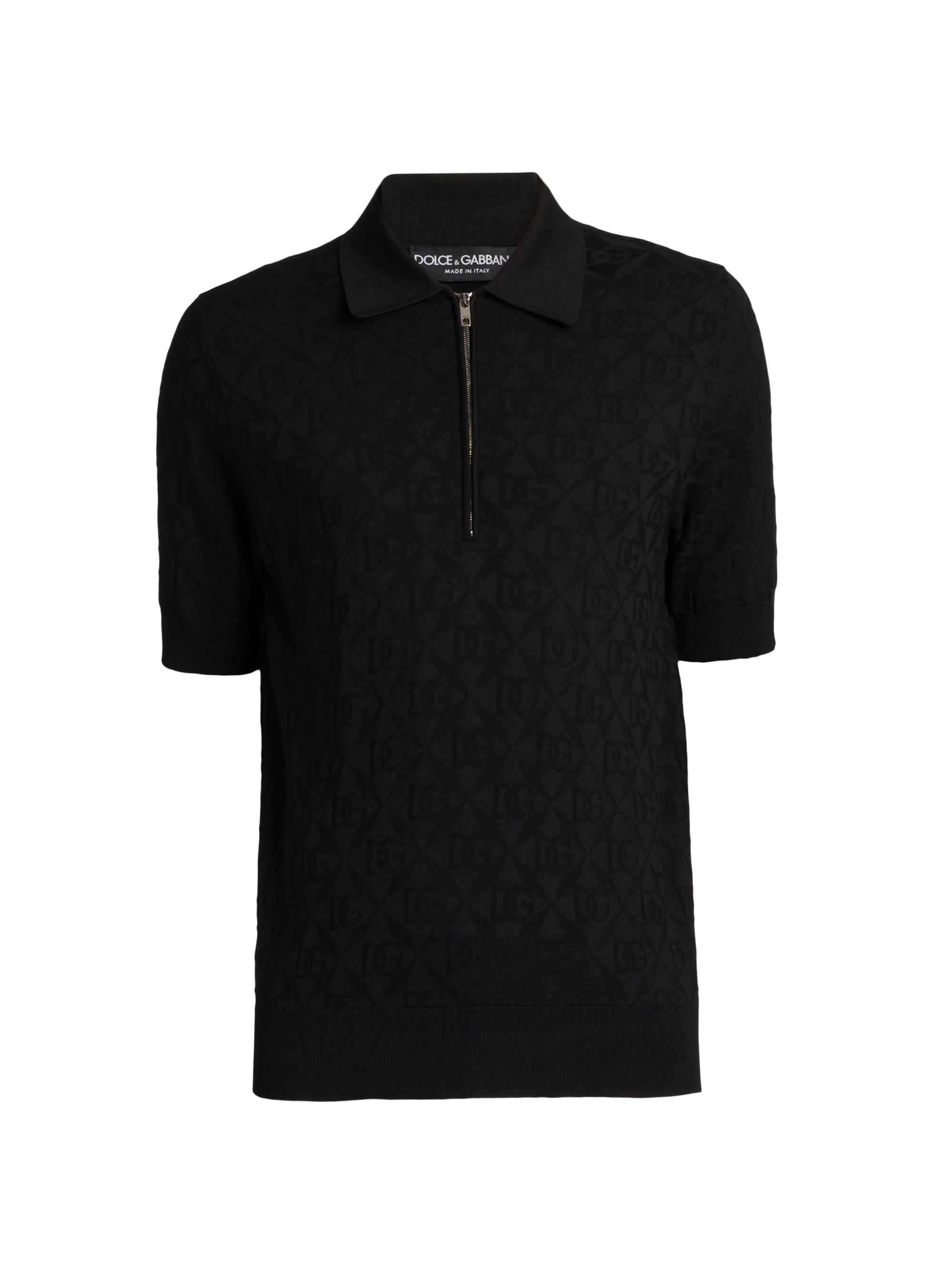 Dolce & Gabbana Men's Silk-Nylon Polo Shirt - Nero