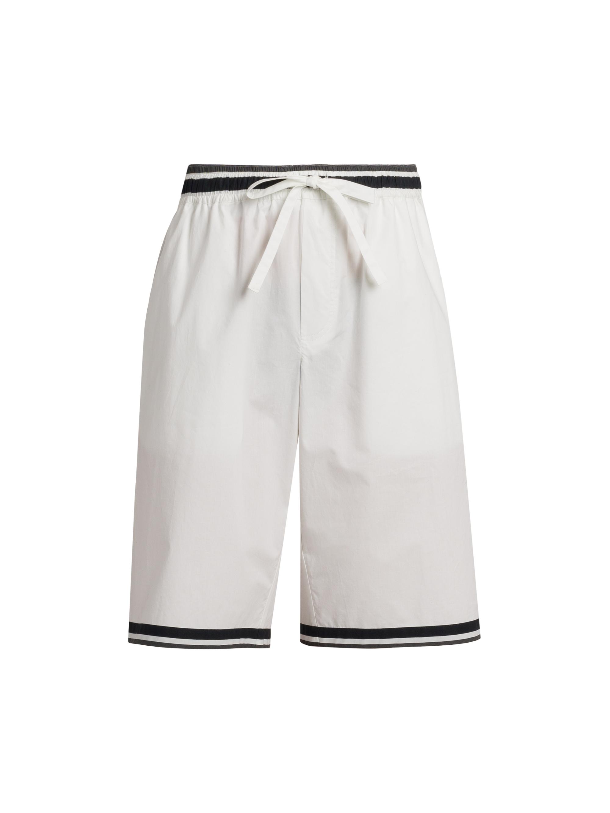 Dolce & Gabbana Men's Drawstring Cotton Poplin Shorts - Maiolica Nero