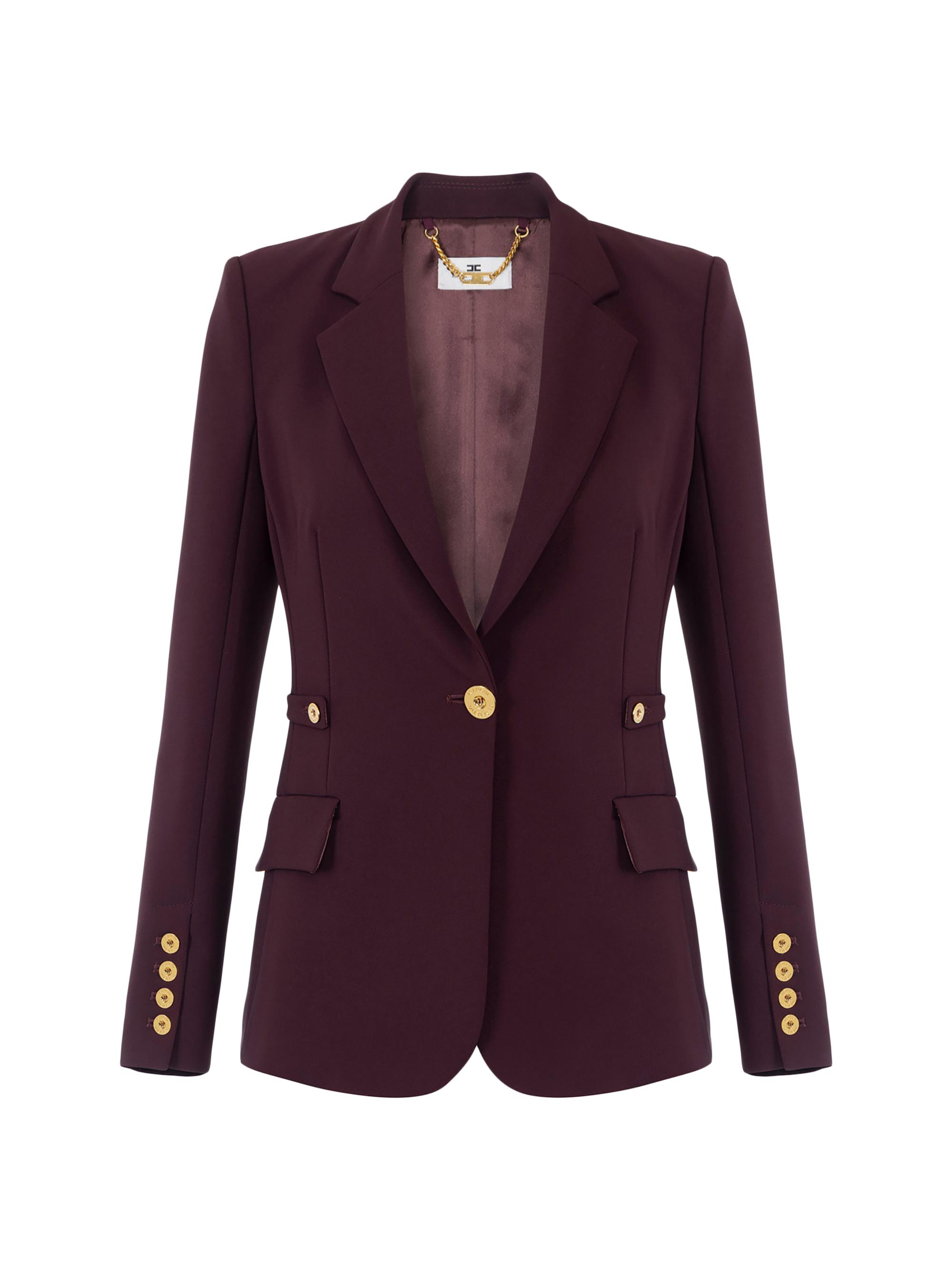 Elisabetta Franchi Women's Lightweight Crêpe Jacket - Merlot