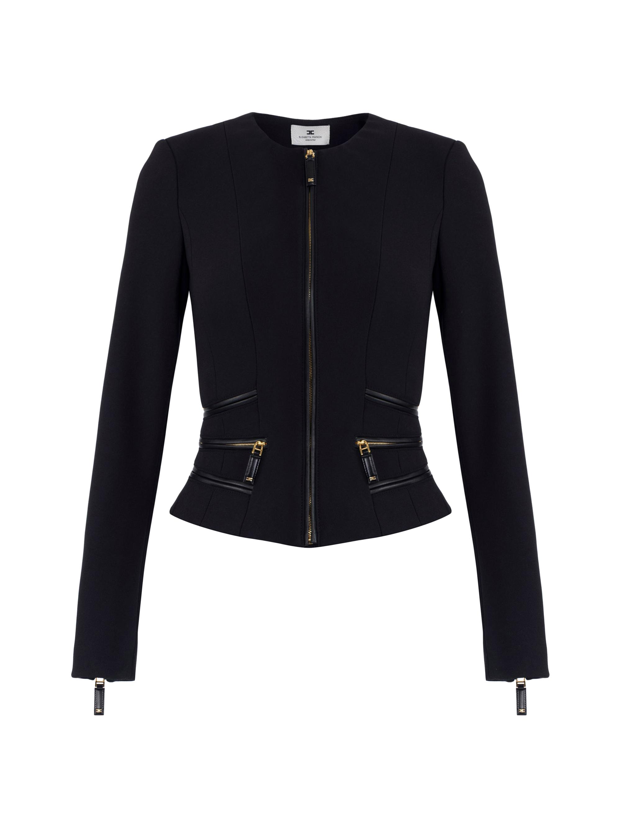 Elisabetta Franchi Women's Double-Layer Crêpe Jacket - Nero