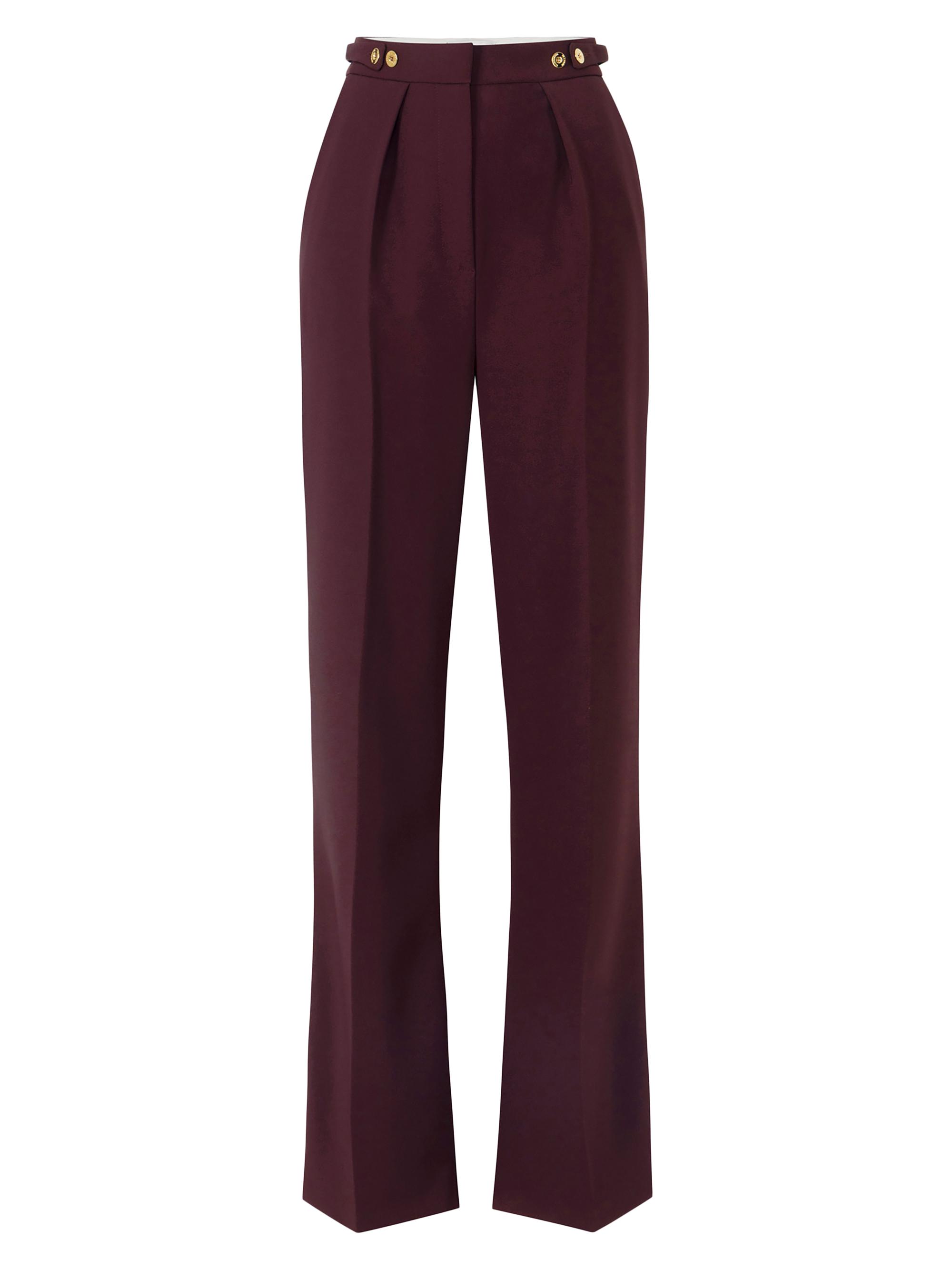 Elisabetta Franchi Women's Crêpe Crease Trousers - Merlot