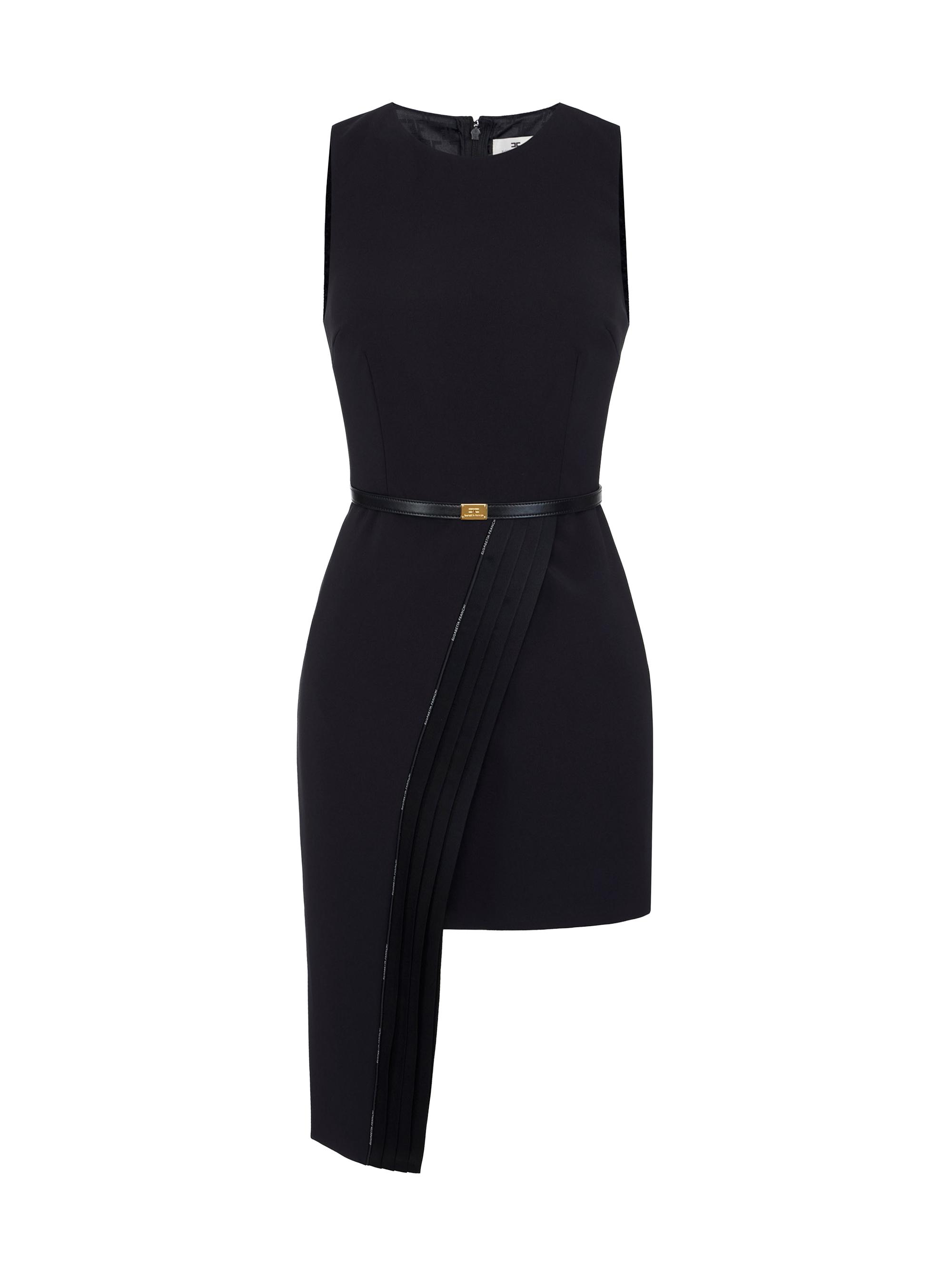 Elisabetta Franchi Women's Crêpe Tuxedo Asymmetric Dress - Nero