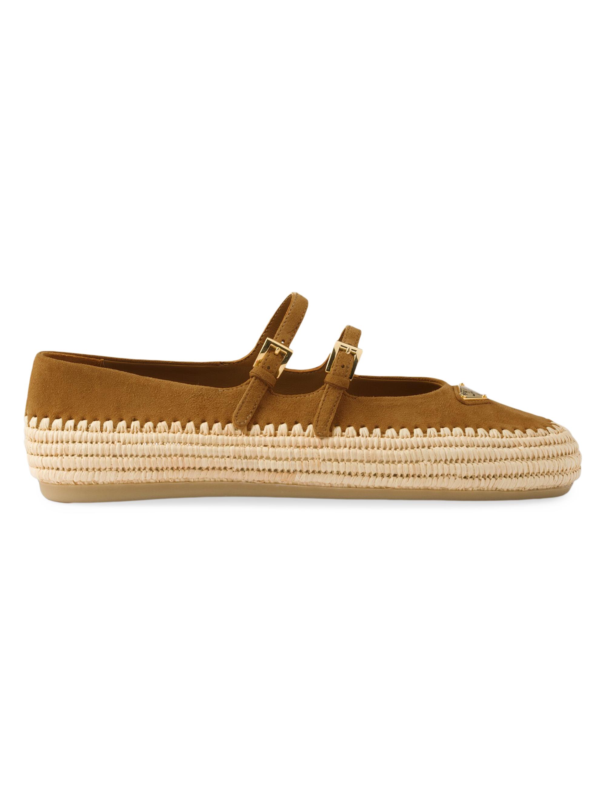 Prada Women's Suede Ballerinas - Brown