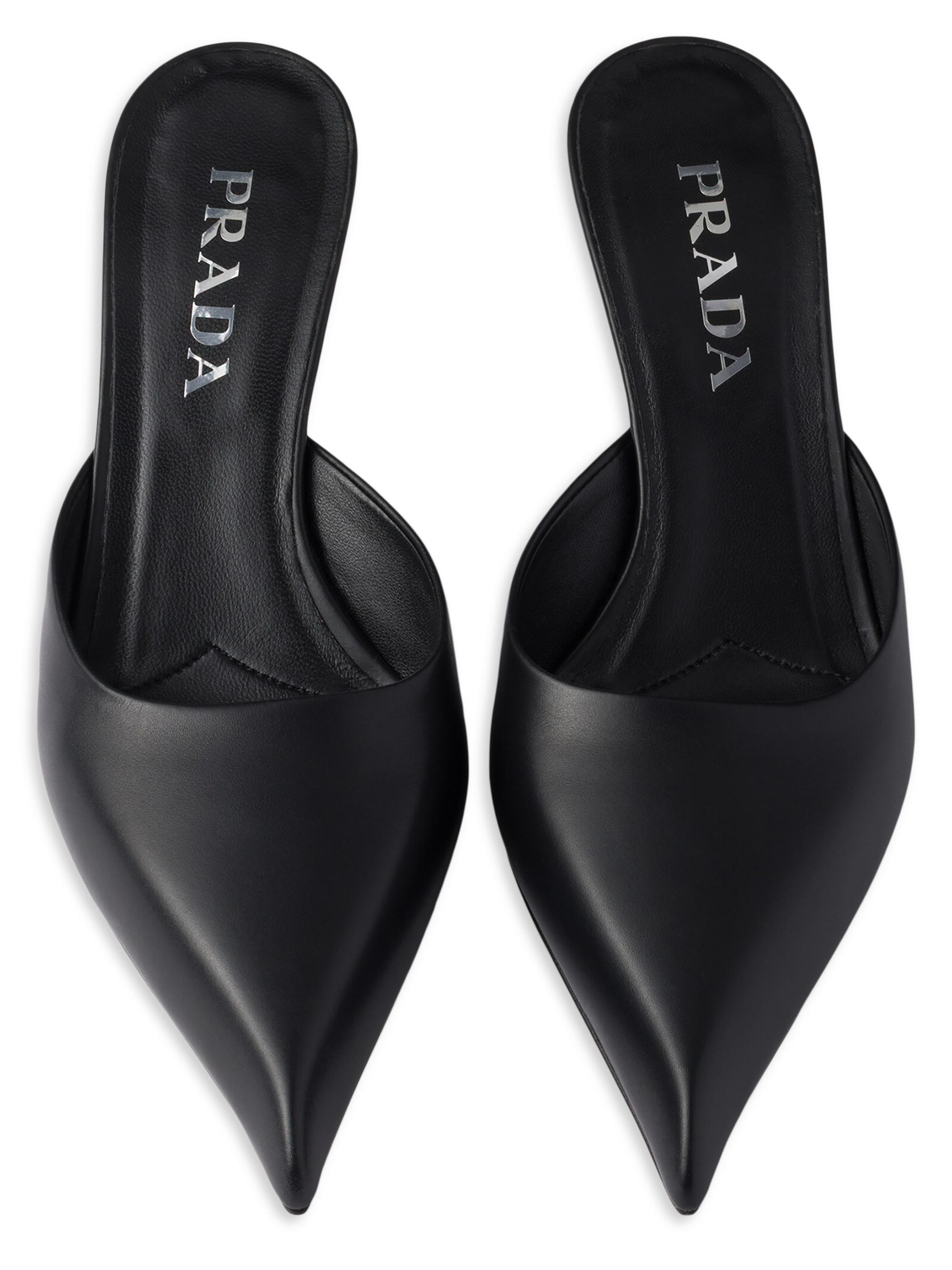 Prada Leather 55MM Mules | Saks Fifth Avenue