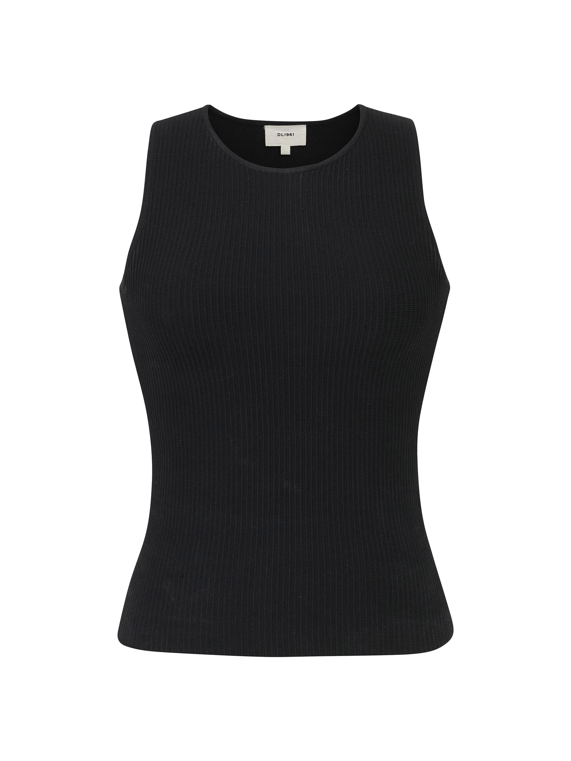 DL1961 Women's Rib Racer Back Top - Black