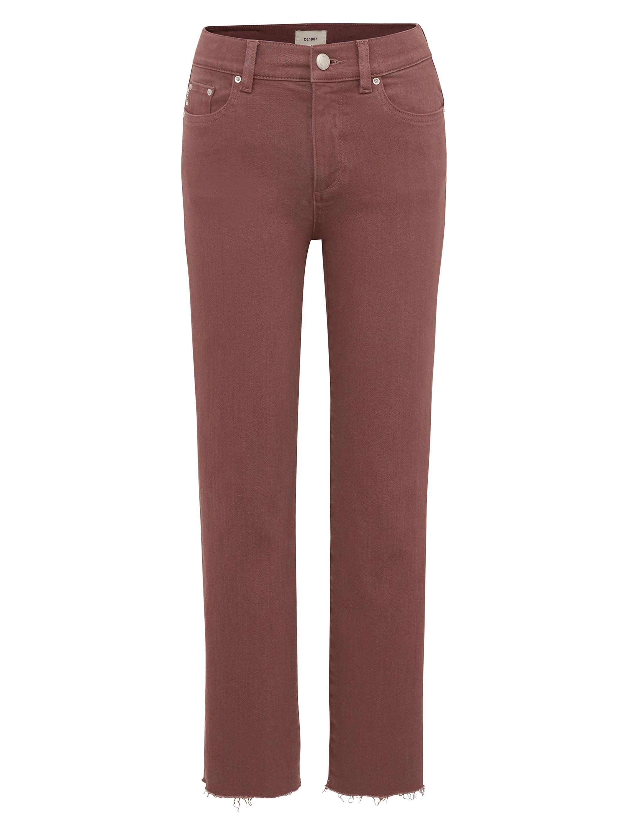 DL1961 Women's Mara Straight Mid Rise Instasculpt Ankle Jeans - Dried Rose