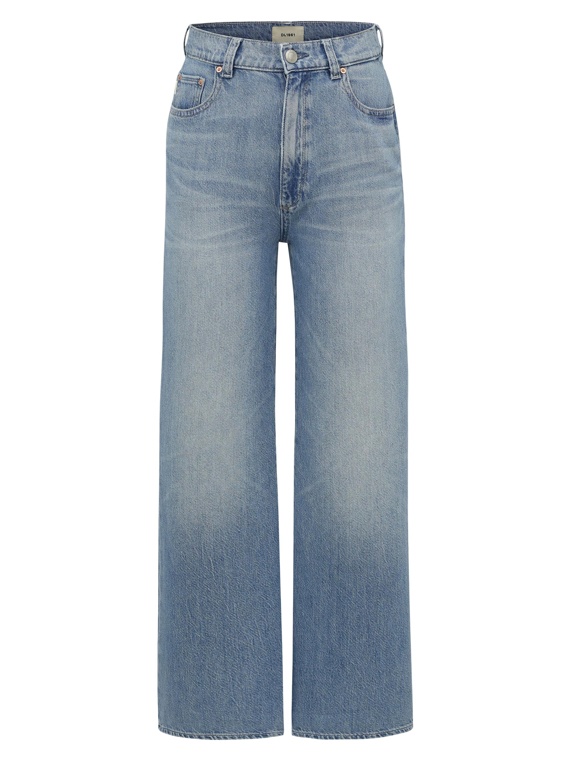 DL1961 Women's Aura Hepburn Wide Leg High Rise Ankle Jeans - River Bank