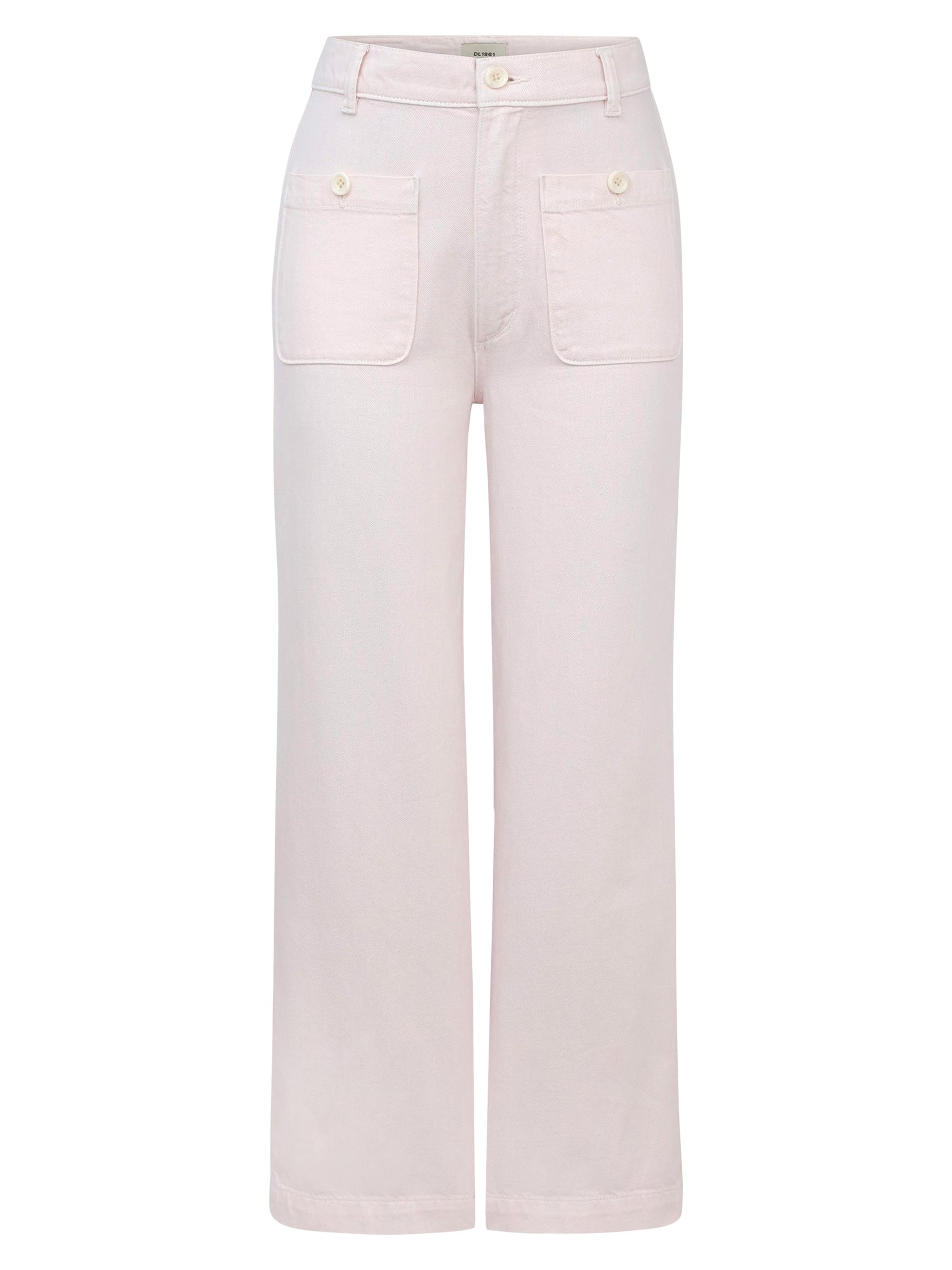 DL1961 Women's Hepburn Wide Leg High Rise Ankle Jeans - Primrose Pink