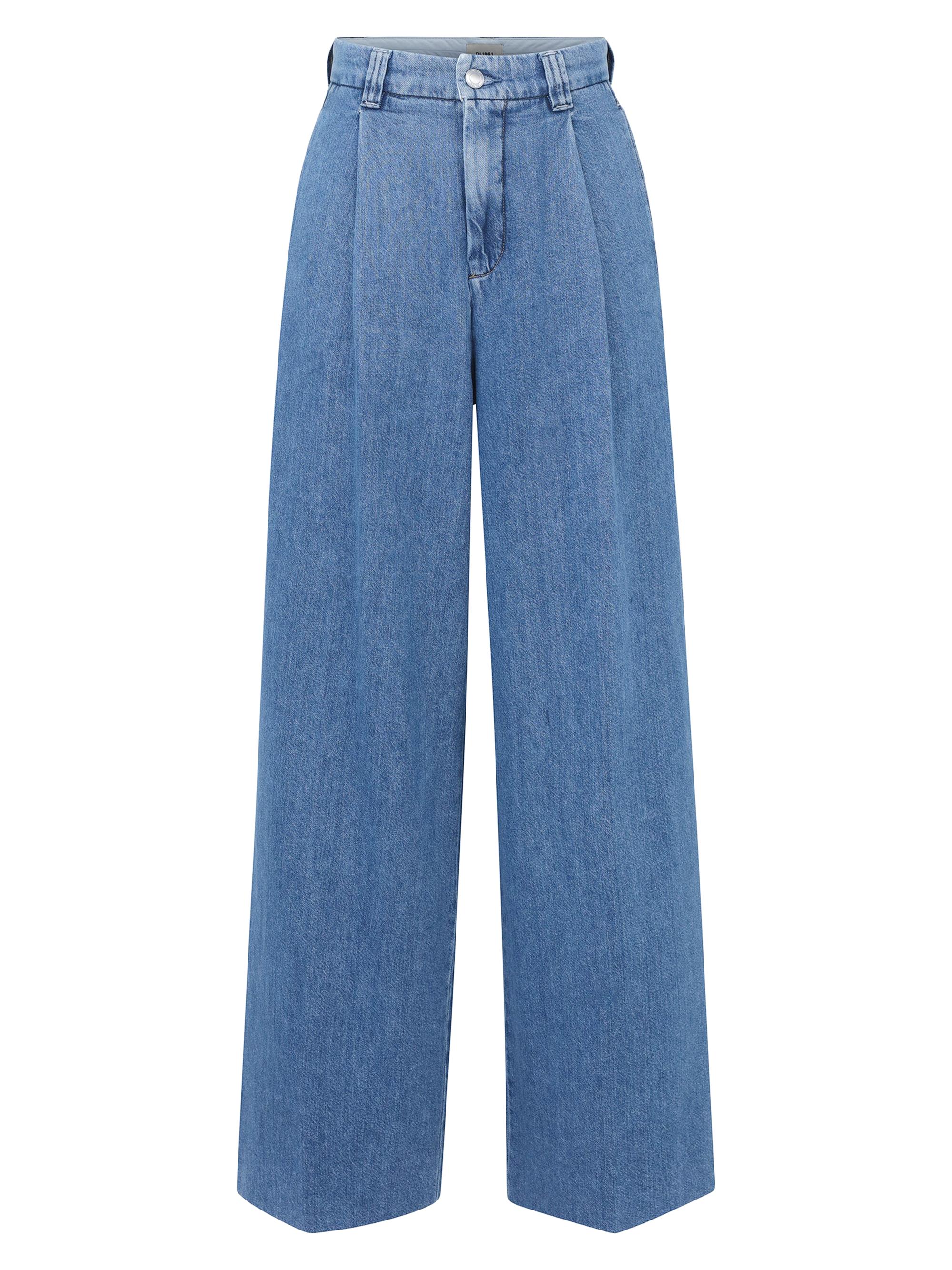 DL1961 Women's Aura Hepburn Wide Leg High Rise Jeans - Great Falls