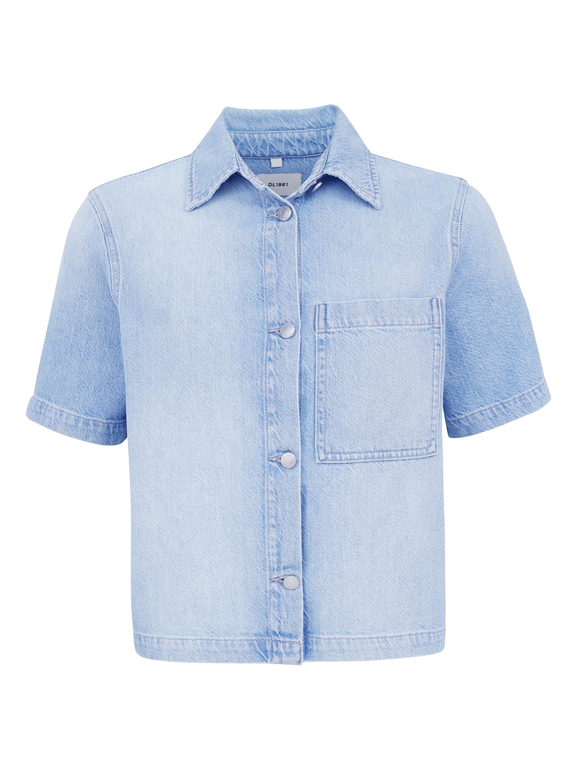 DL1961 Women's Aura Montauk Denim Short Sleeve Shirt - Beachfront