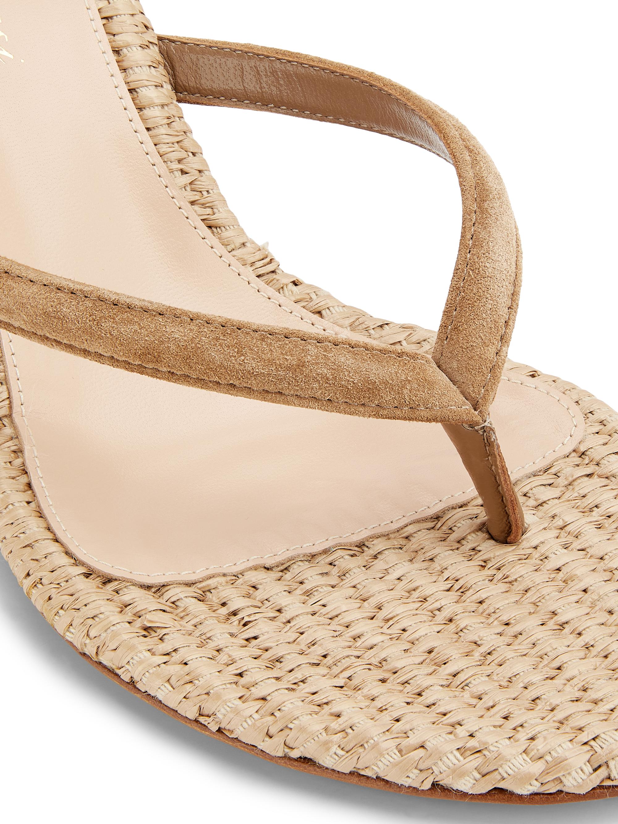 Gianvito Rossi Calypso 80MM Suede & Raffia Sandals | Saks Fifth Avenue