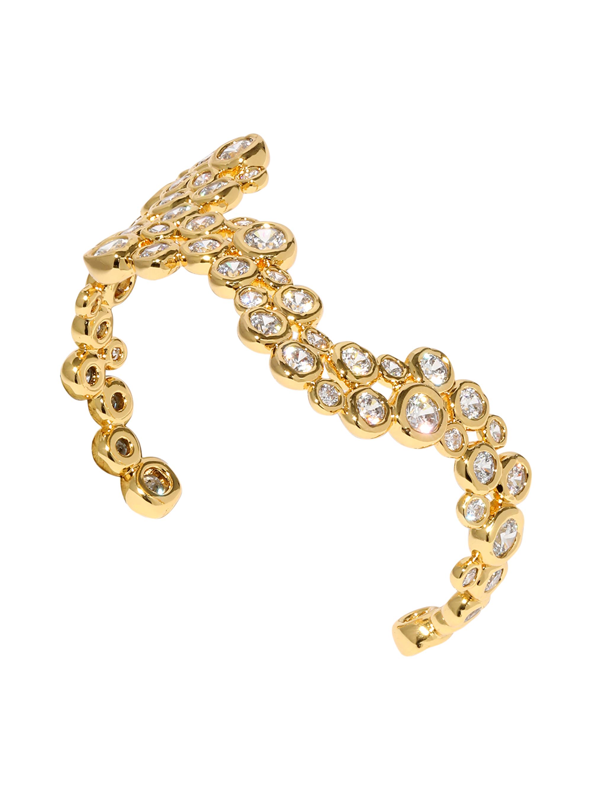 Alexis Bittar Women's Asterales 14K-Gold-Plated & Cubic Zirconia Wave Cuff Bracelet - Gold