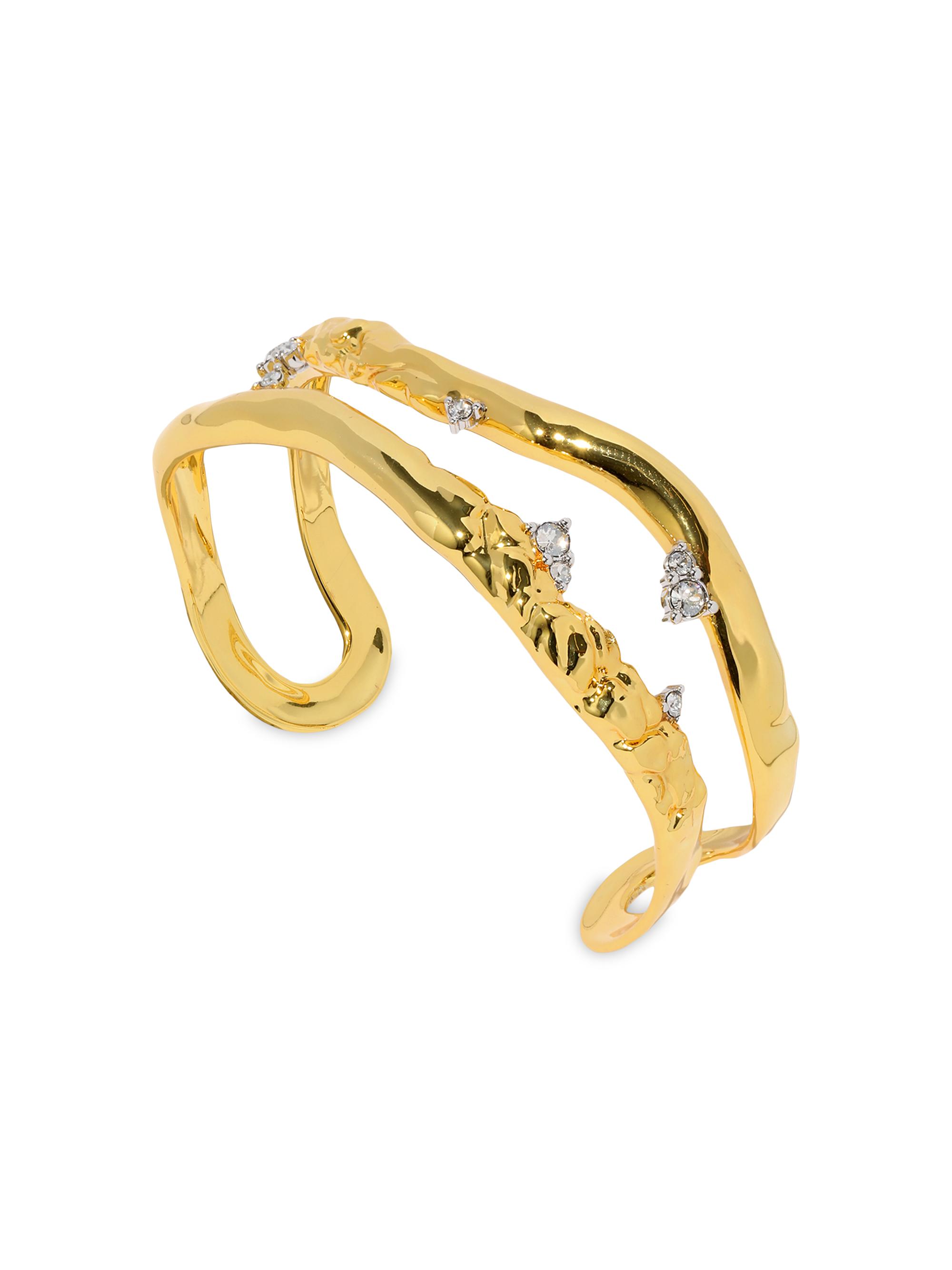 Alexis Bittar Women's Brut 14K-Gold-Plated, Rhodium-Plated & Glass Crystal Cuff Bracelet - Gold