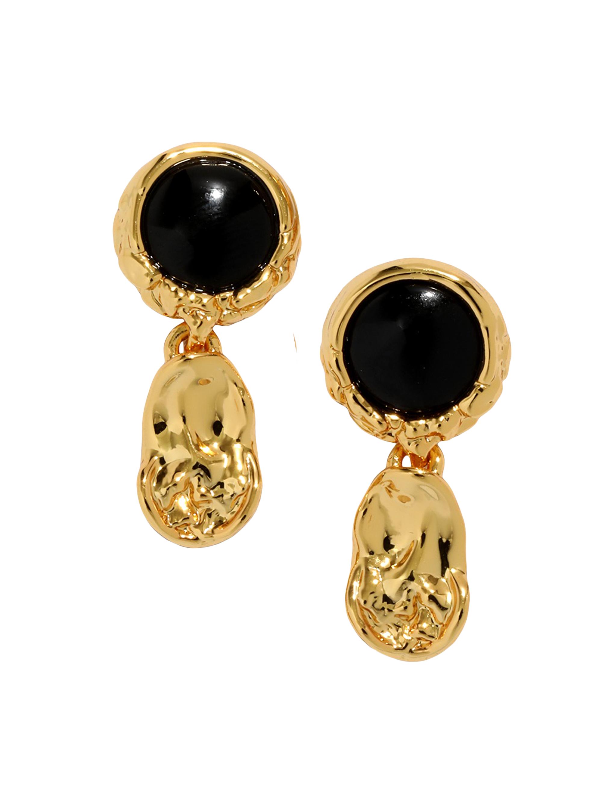 Alexis Bittar Women's Brut Coin 14K-Gold-Plated & Onyx Drop Earrings - Onyx