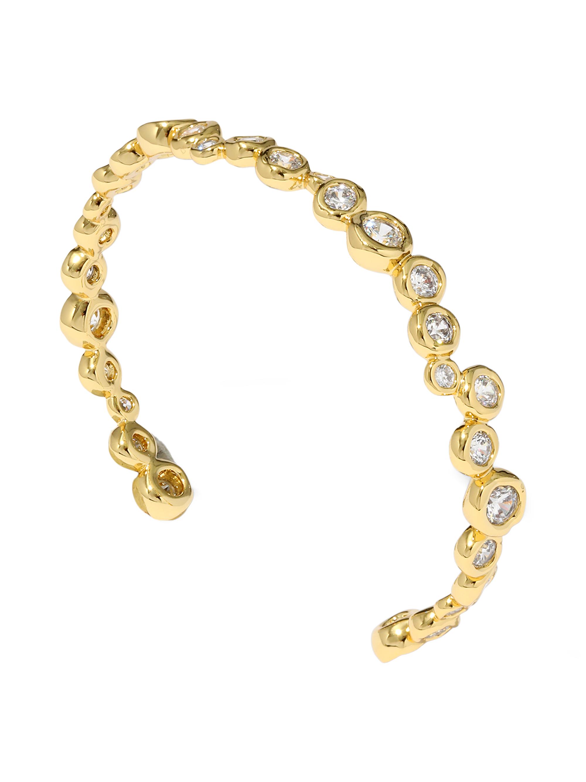 Alexis Bittar Women's Asterales 14K-Gold-Plated & Cubic Zirconia Skinny Cuff Bracelet - Gold