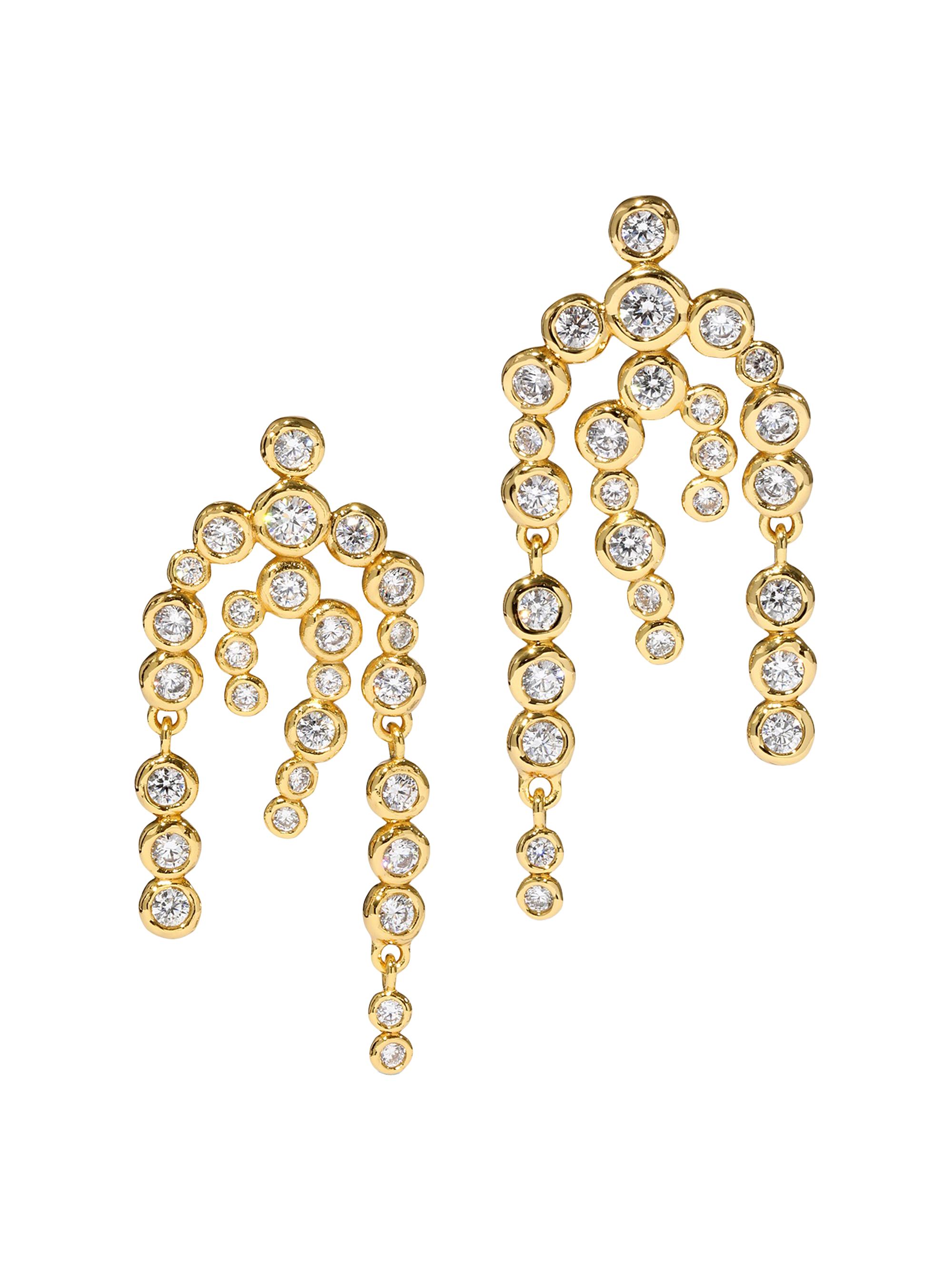 Alexis Bittar Women's Asterales 14K-Gold-Plated & Cubic Zirconia Chandelier Earrings - Gold