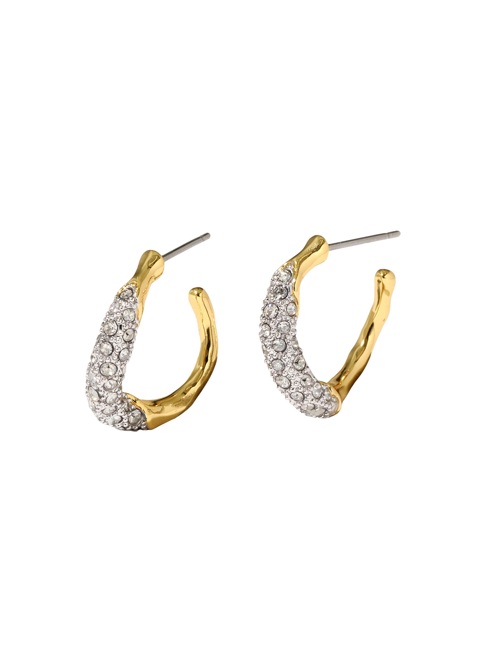 Alexis Bittar Women's Solanales Twist 14K-Gold-Plated, Rhodium-Plated & Glass Crystal Mini Hoop Earrings - Gold