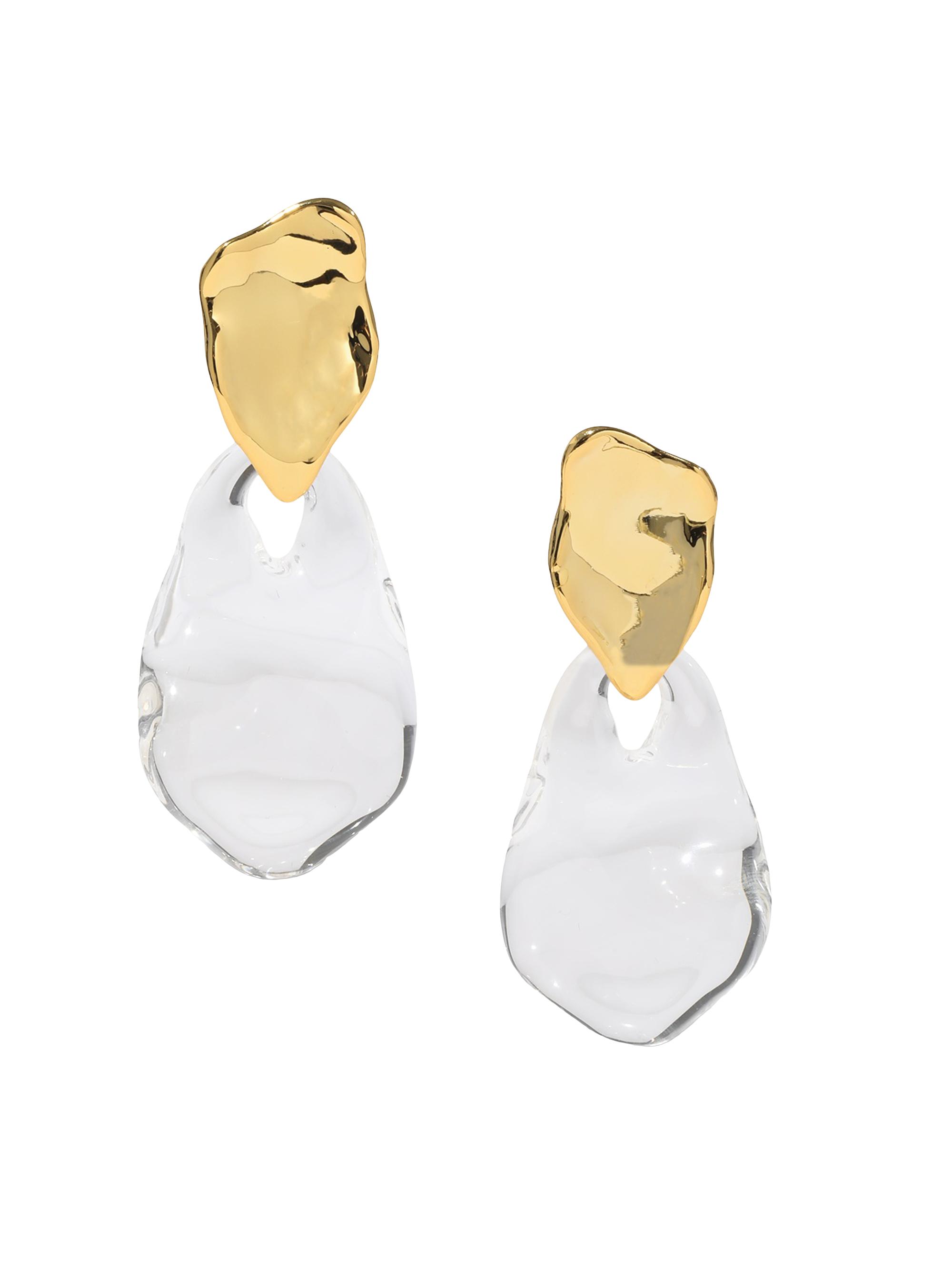 Alexis Bittar Women's Liquid Lucite Wafer 14K-Gold-Plated Drop Earrings - Gold