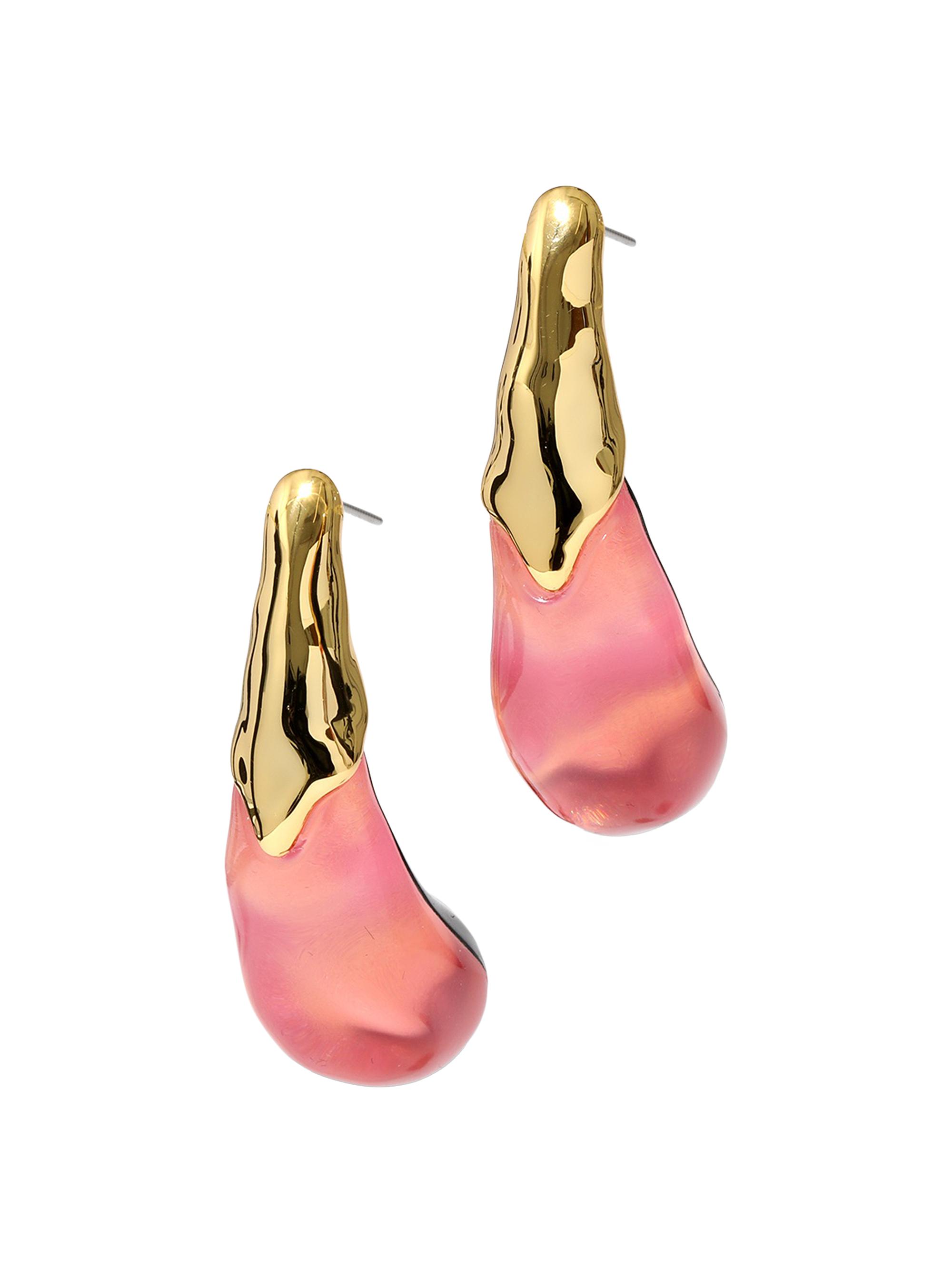 Alexis Bittar Women's Liquid Lucite Arched 14K-Gold-Plated Teardrop Earrings - Sweetmelon