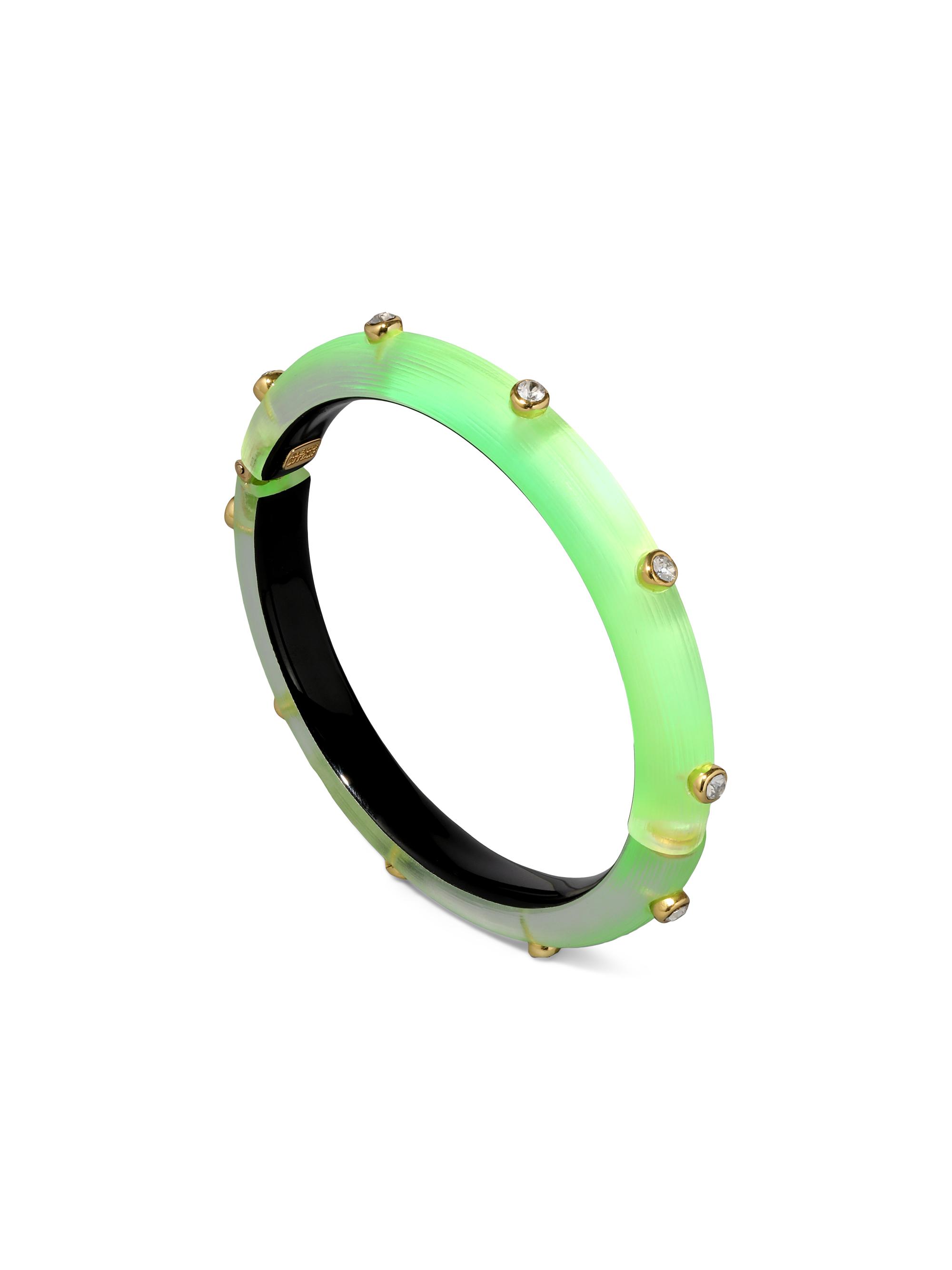 Alexis Bittar Women's Luminous Lucite 14K-Gold-Plated & Crystal Hinged Bracelet - Neon Green