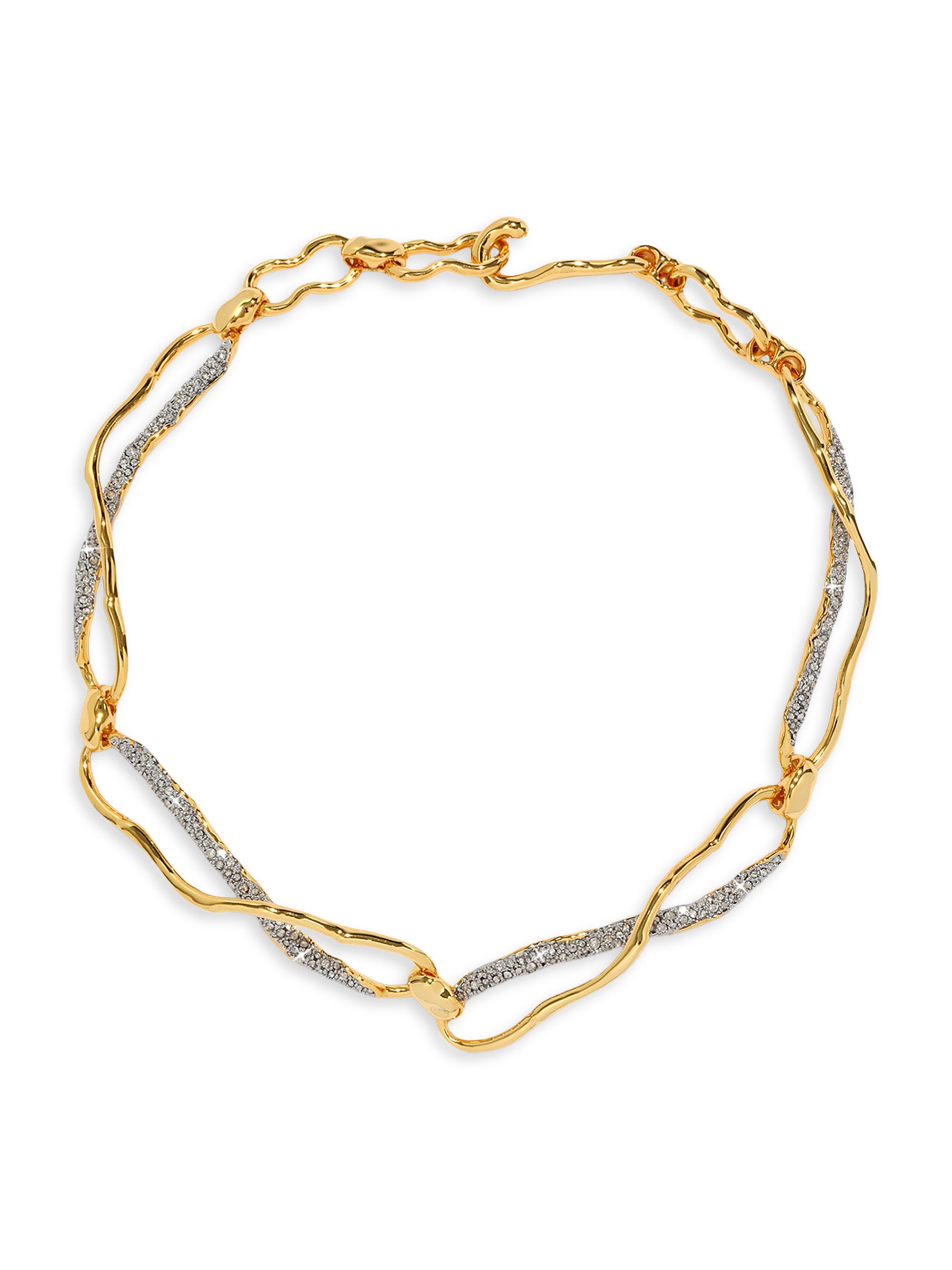 Alexis Bittar Women's Solanales Infinity Link 14K-Gold-Plated, Rhodium-Plated & Glass Crystal Necklace - Gold