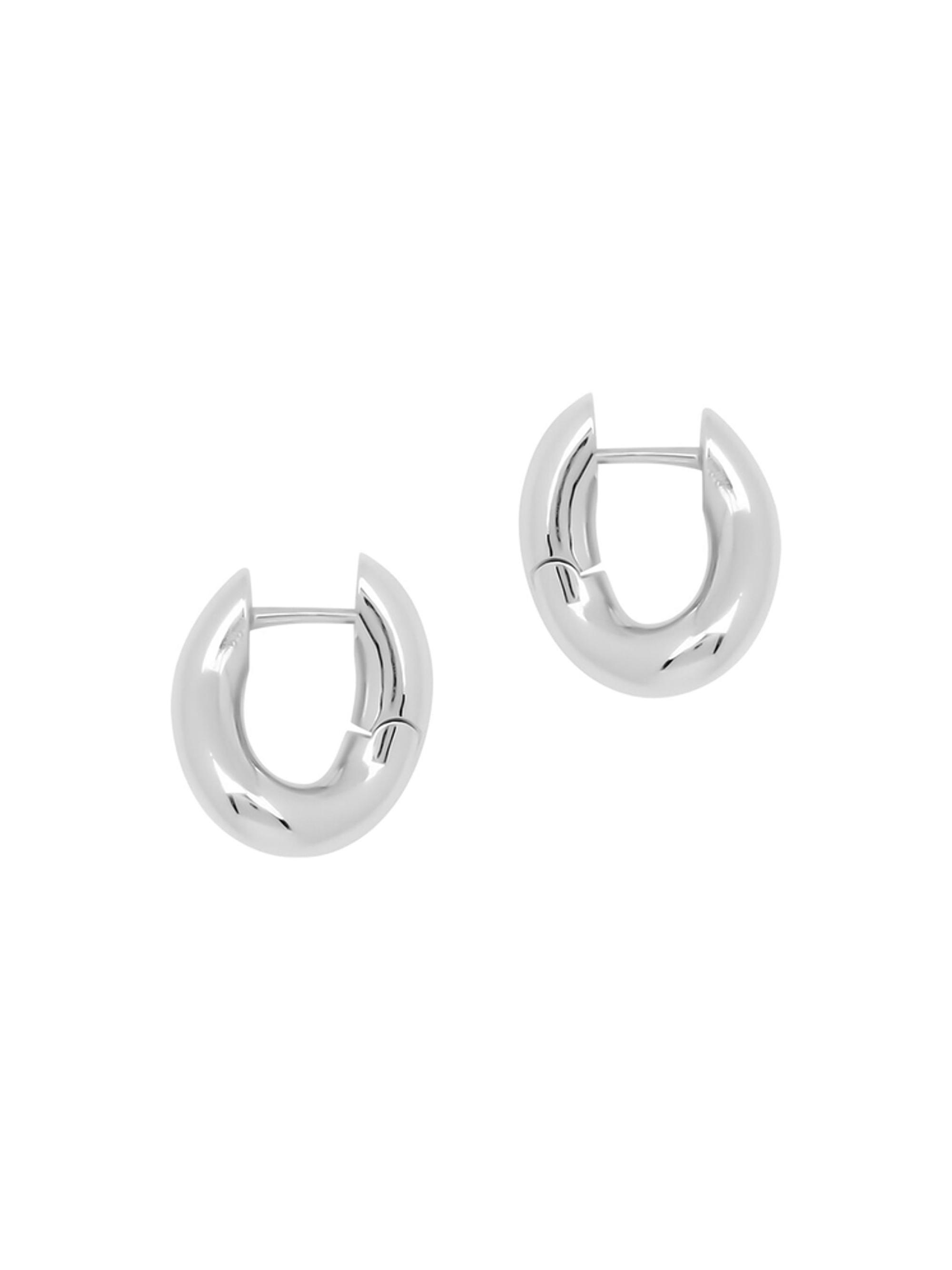 Balenciaga Women's Loop  Earrings - Silver