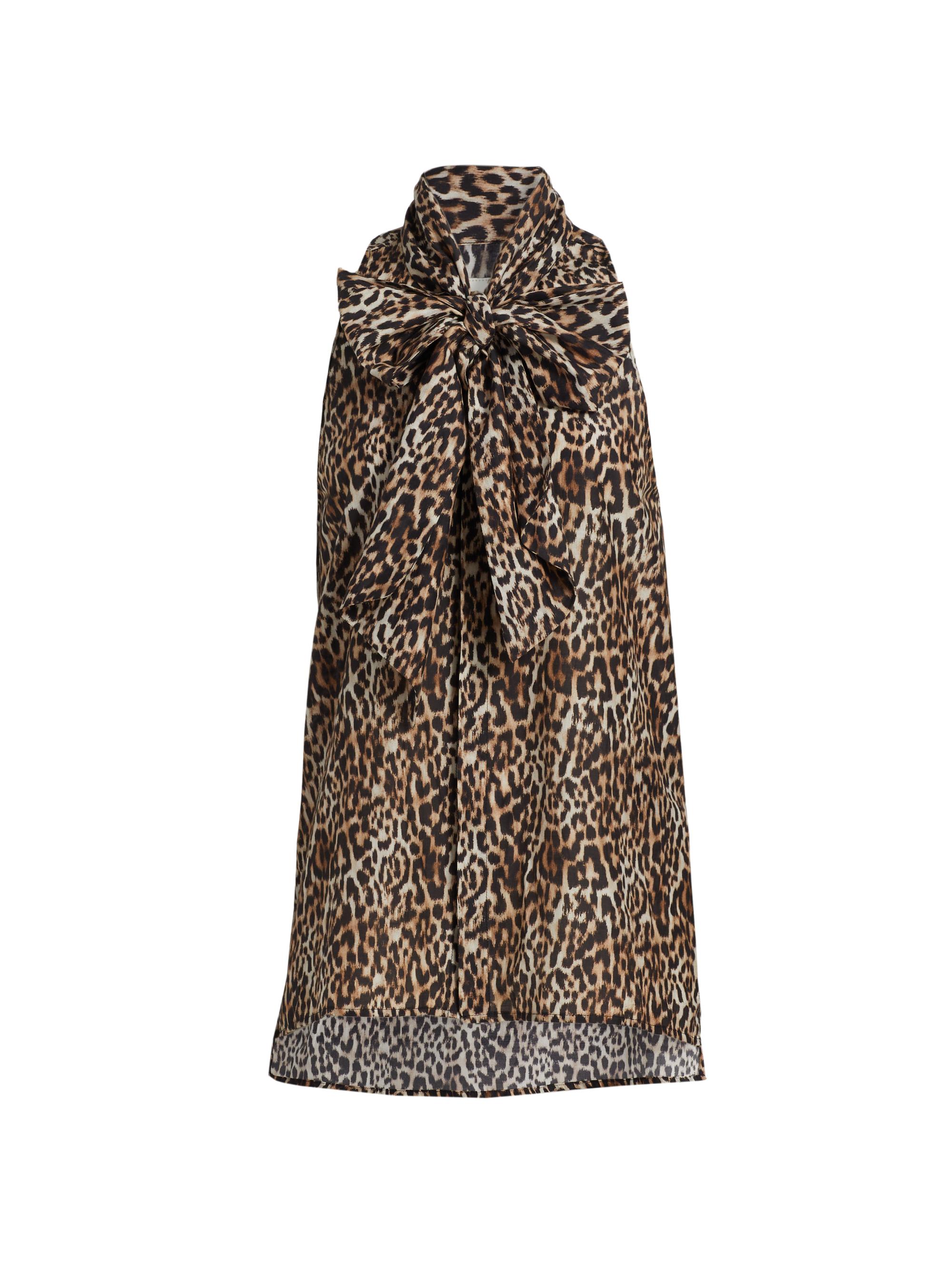 BLK DNM Women's Blouse 106 - Brown Leo