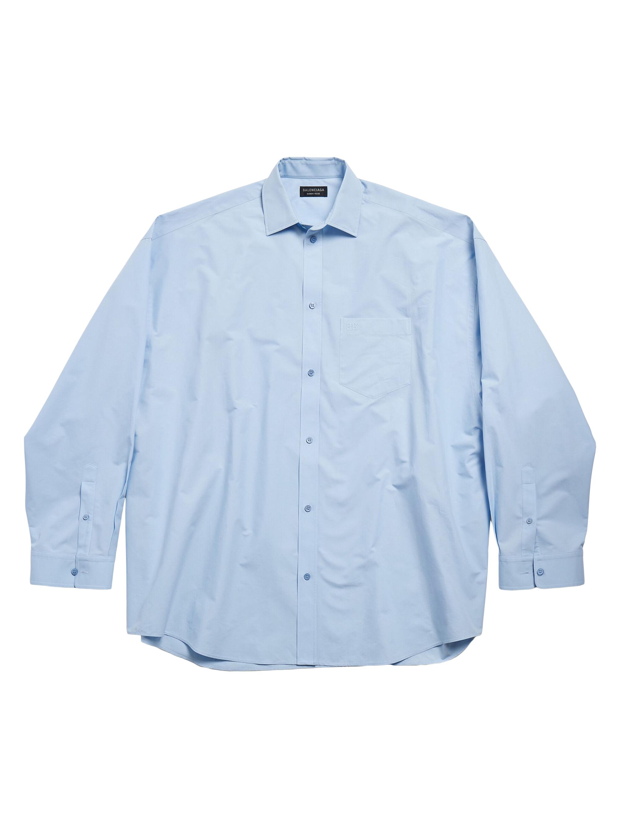 Balenciaga Men's Oversized Shirt - Light Blue