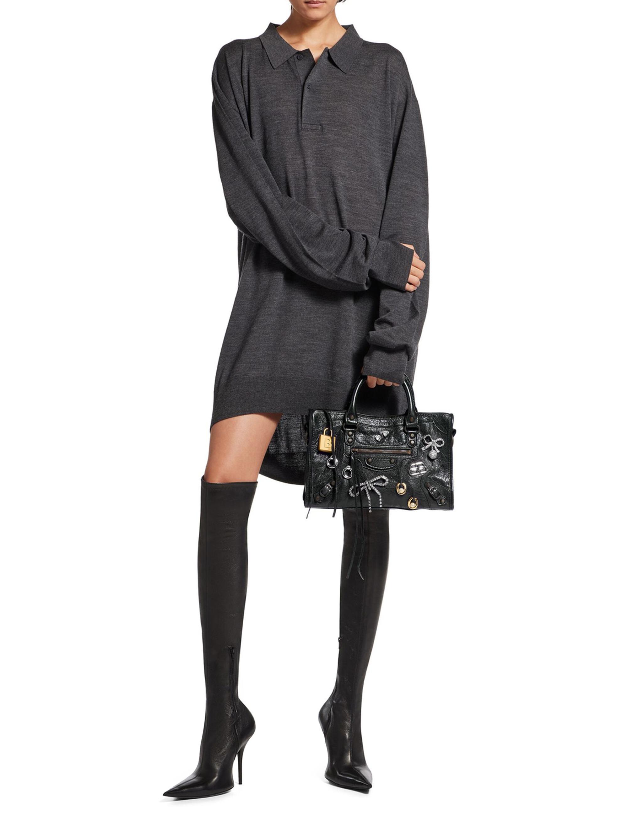 Balenciaga Women's Le City  Top Handle Bag with Pins - Black