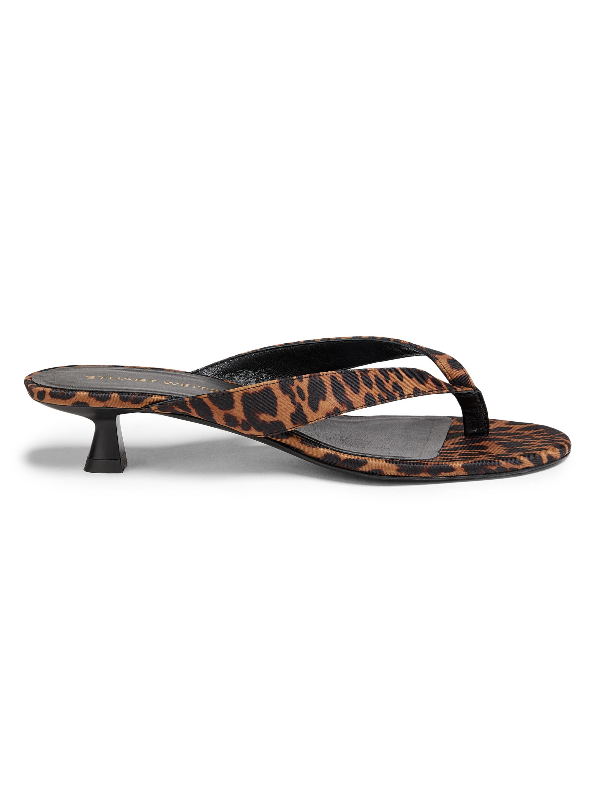 Stuart Weitzman Women's Rio Sleek 35MM Leopard-Printed Leather Sandals - Classic