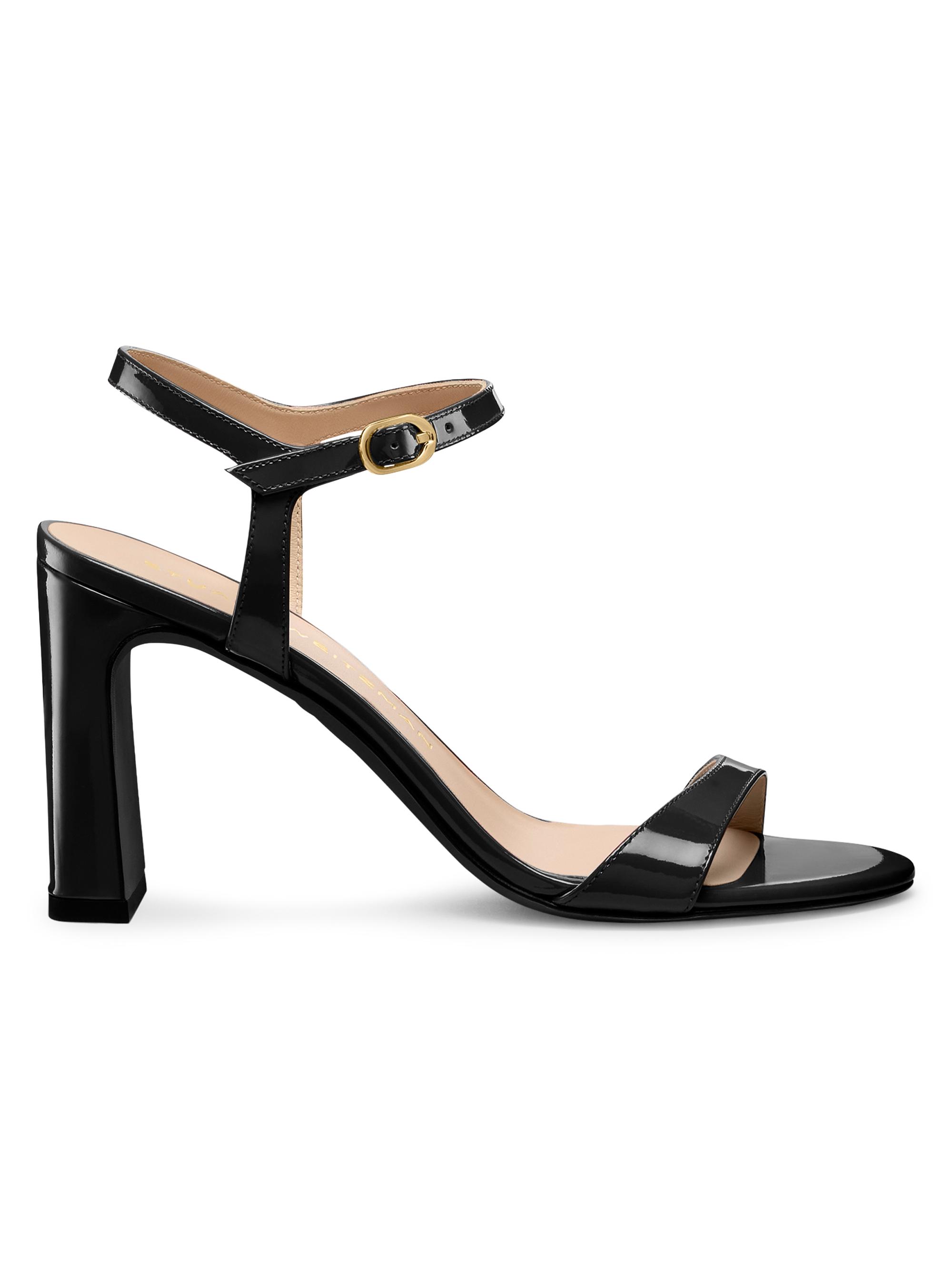 Stuart Weitzman Nudist Block 75MM Suede Sandals | Saks Fifth Avenue