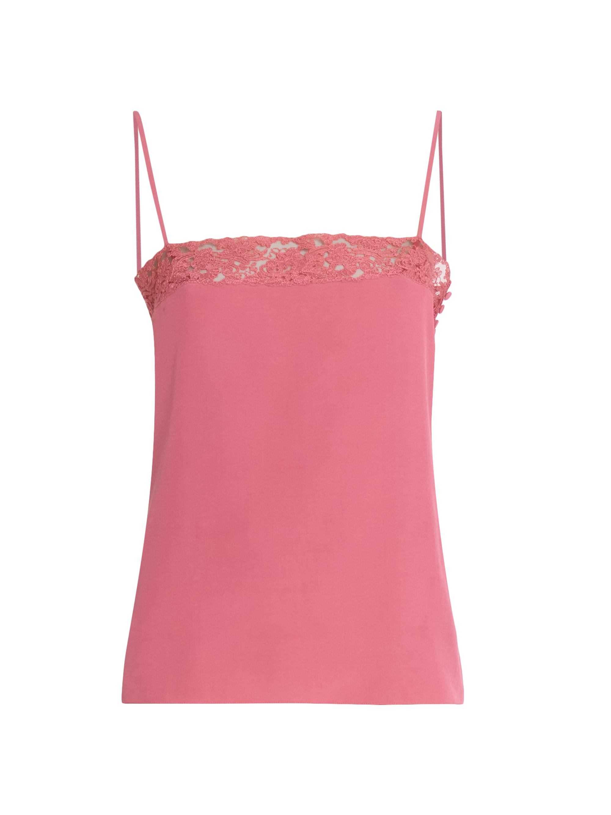 Chloé Women's Lace-Detailed Silk Top - Mauvewood