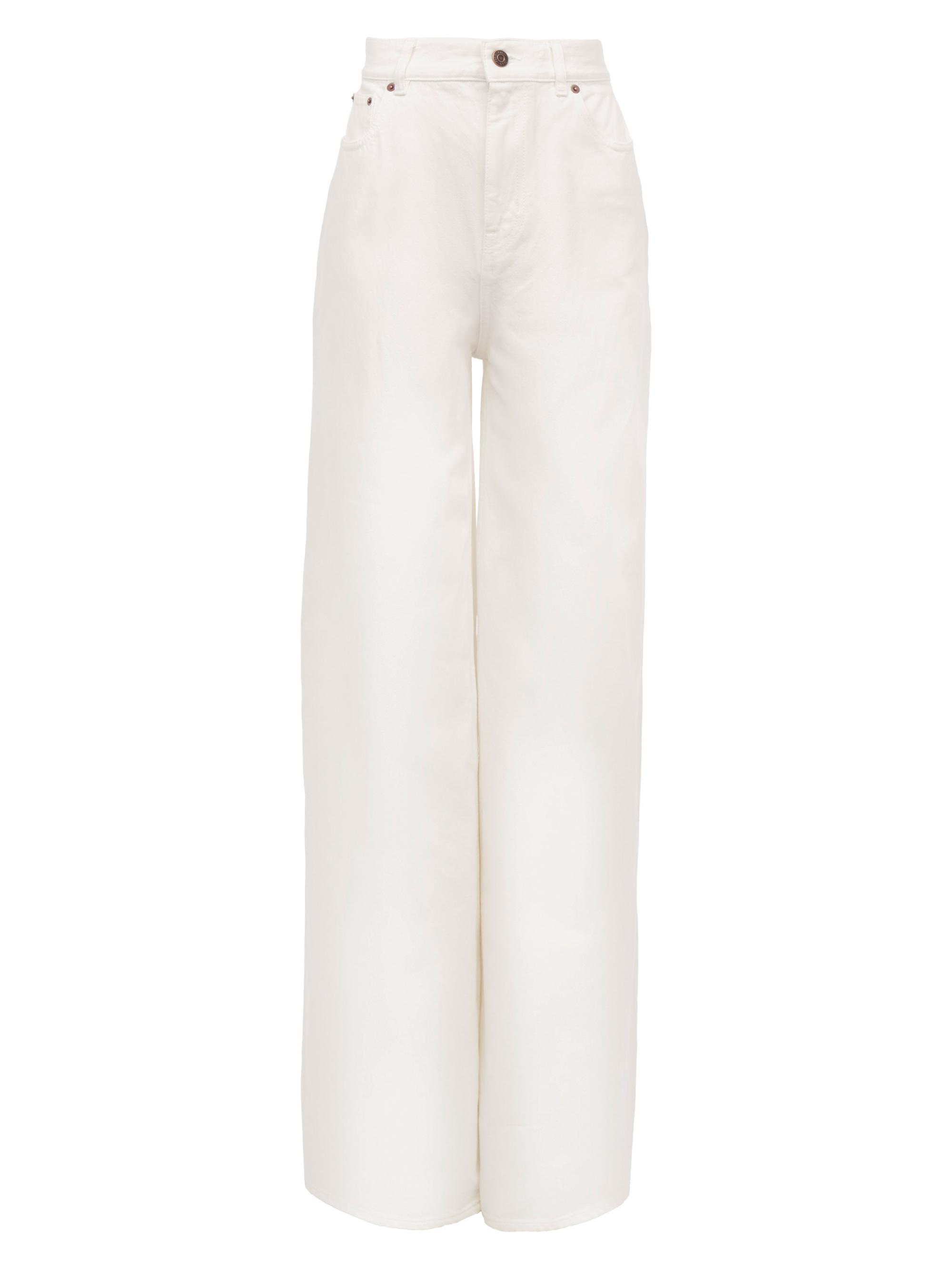 Chloé Women's High-Rise Straight Twill Pants - White