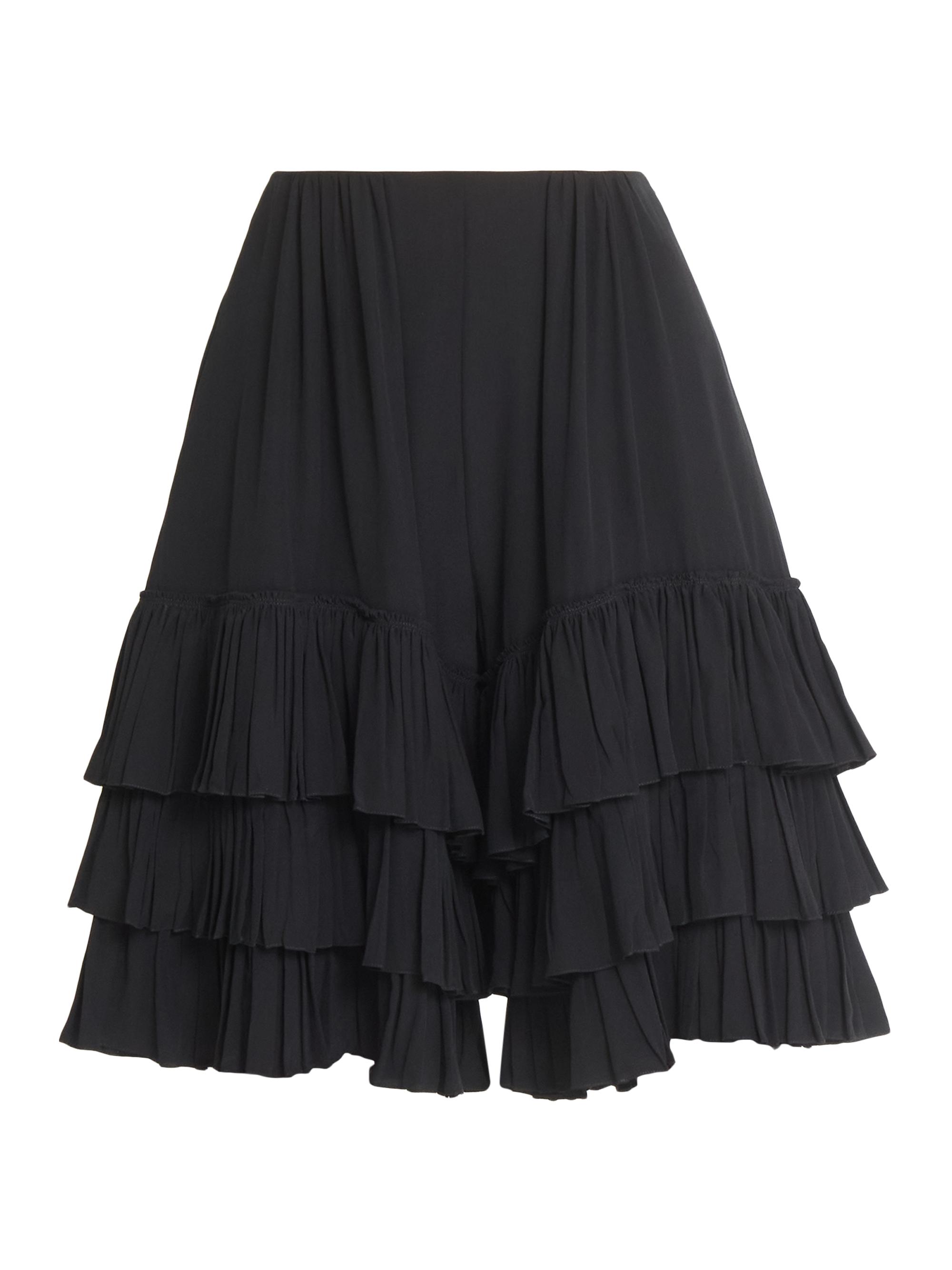Chloé Women's Ruffled Silk Shorts - Black