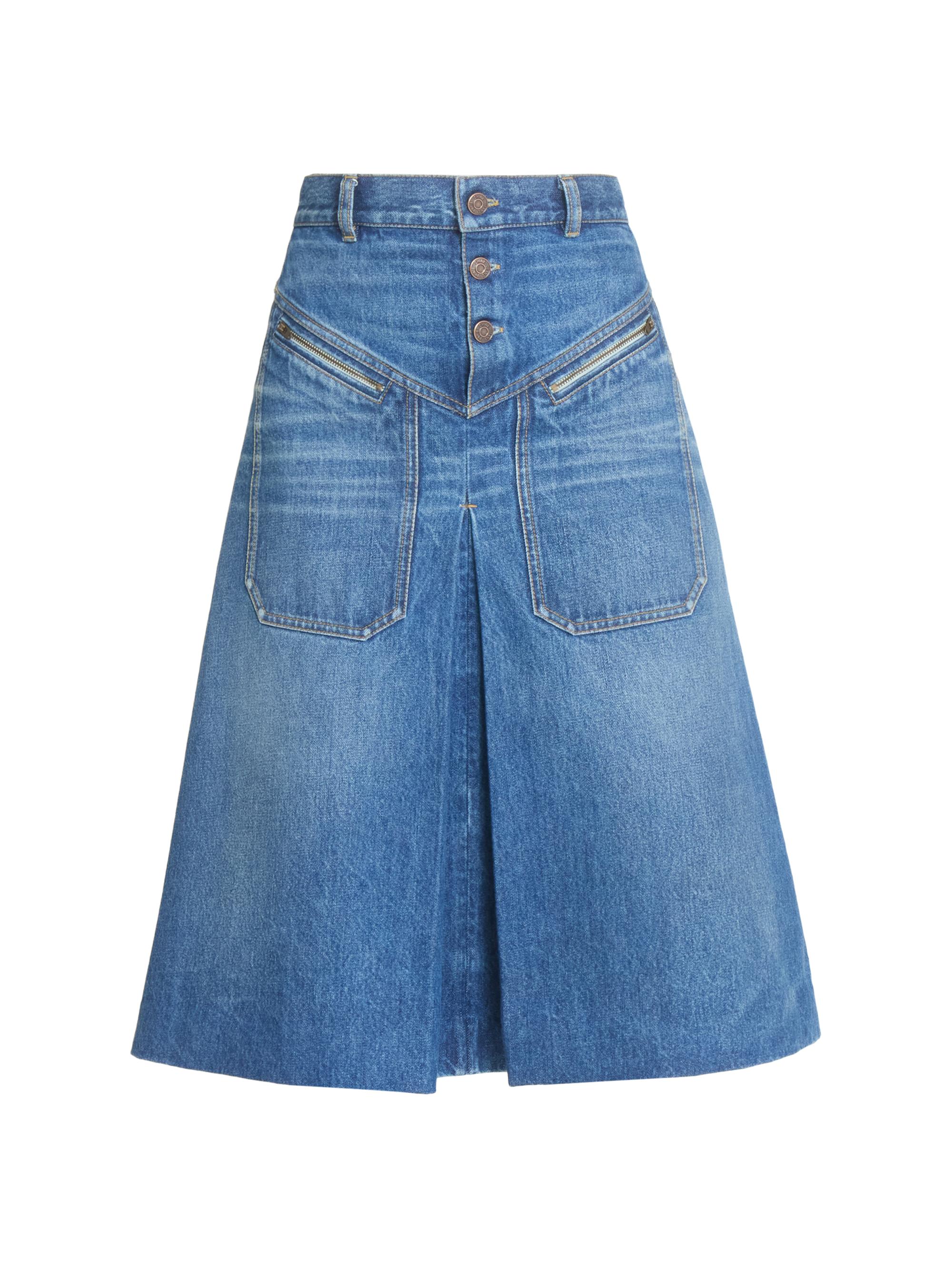 Chloé Women's Reverse Jean Denim Skirt - Hazy Blue