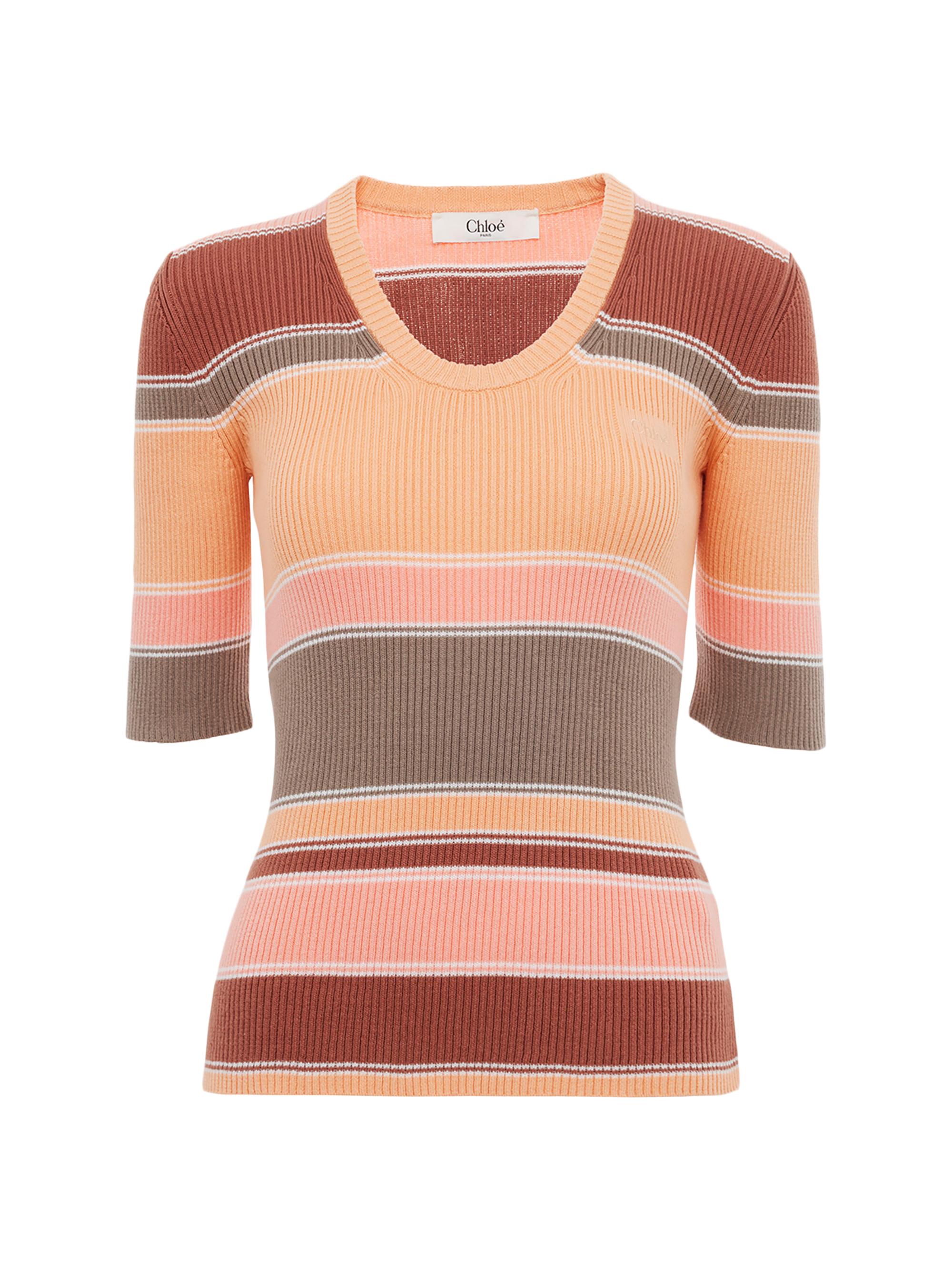 Chloé Striped Rib-Knit Cotton Top | Saks Fifth Avenue