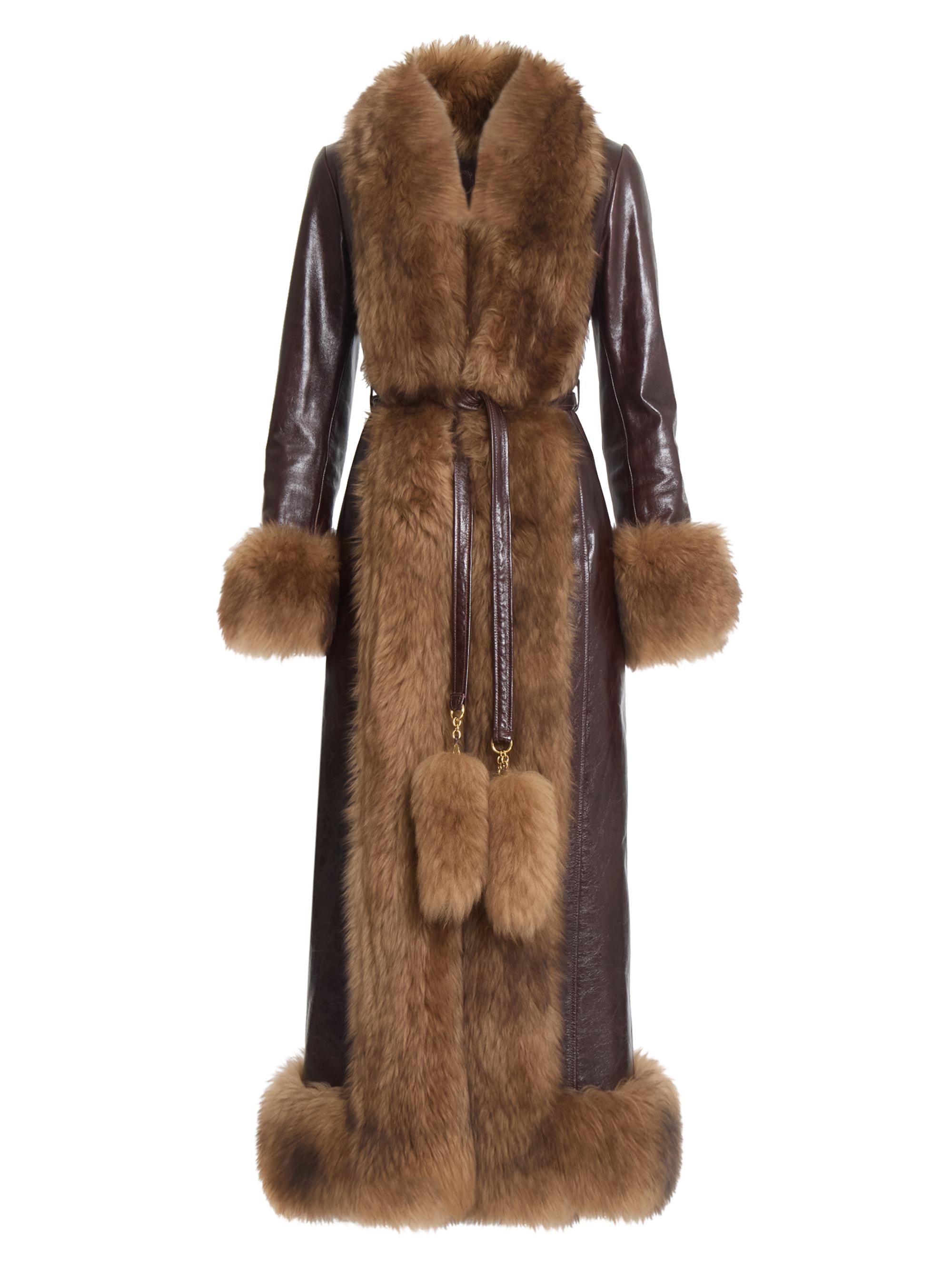 Chloé Leather Shearling-Trimmed Coat | Saks Fifth Avenue