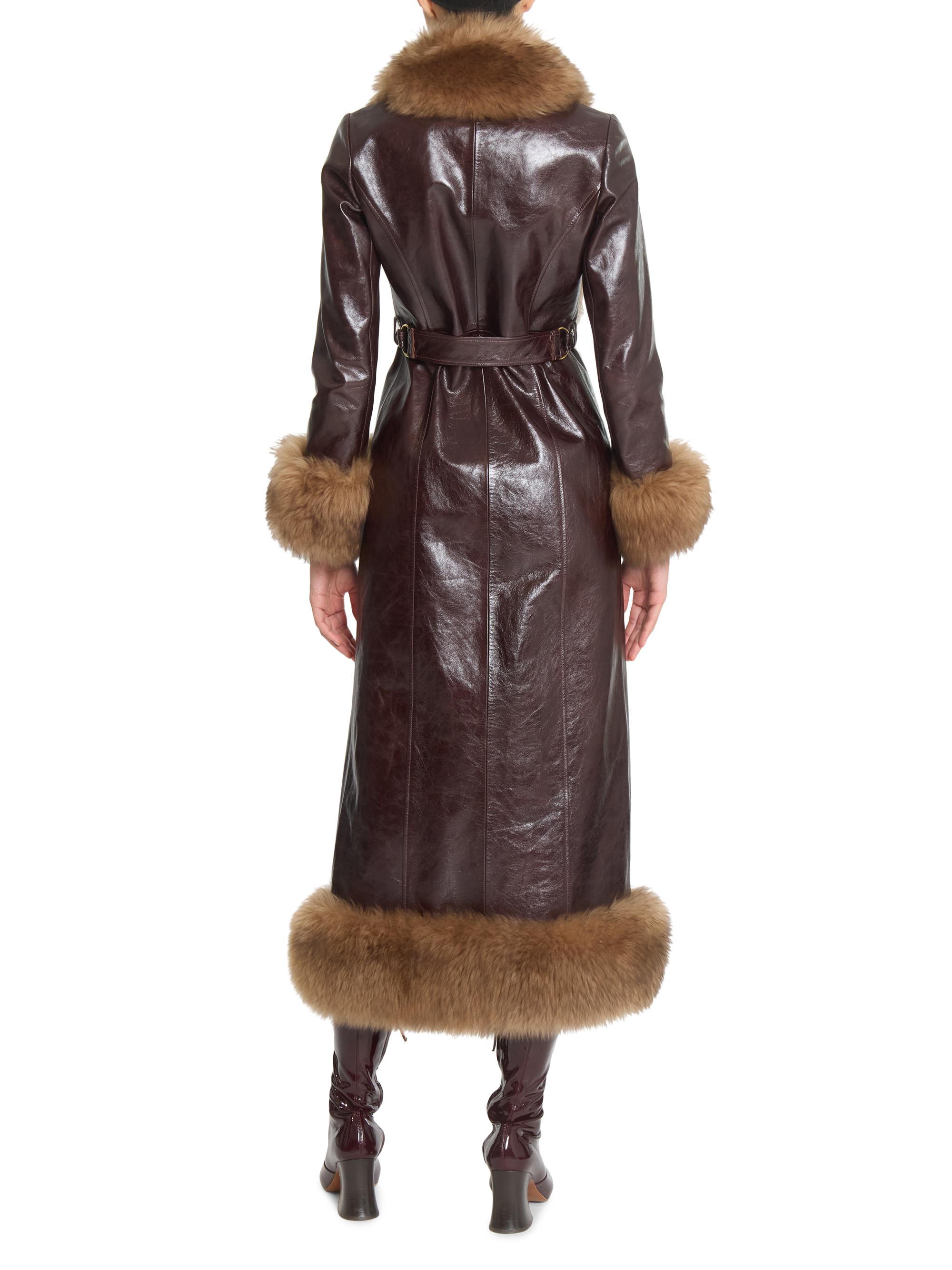 SEE BY CHLOE シーバイクロエ　羊革　ムートンコート Chloé Leather Shearling-Trimmed Coat | Saks Fifth Avenue