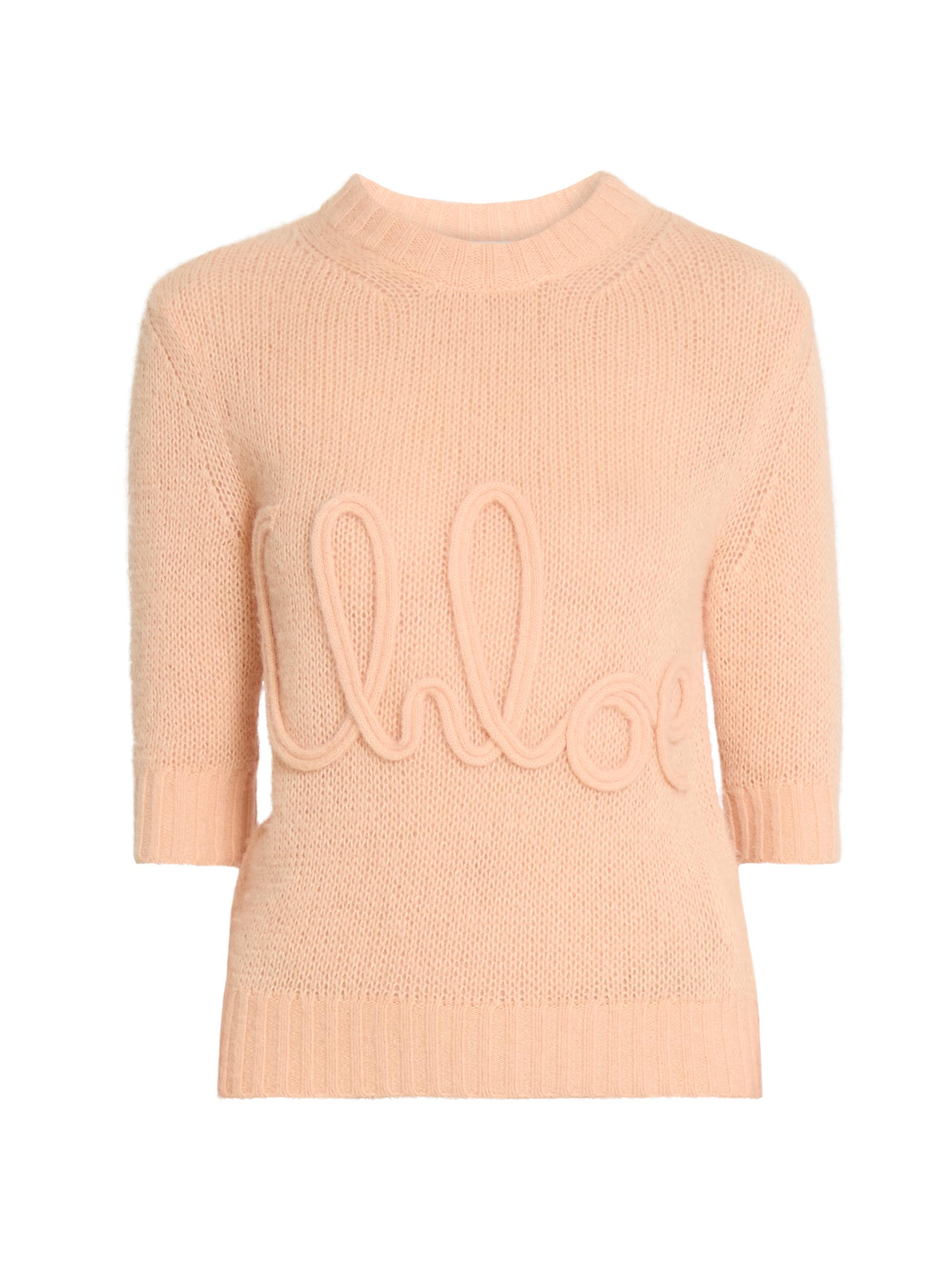 Chloé Women's Logo Wool-Silk Sweater - Peach Orange