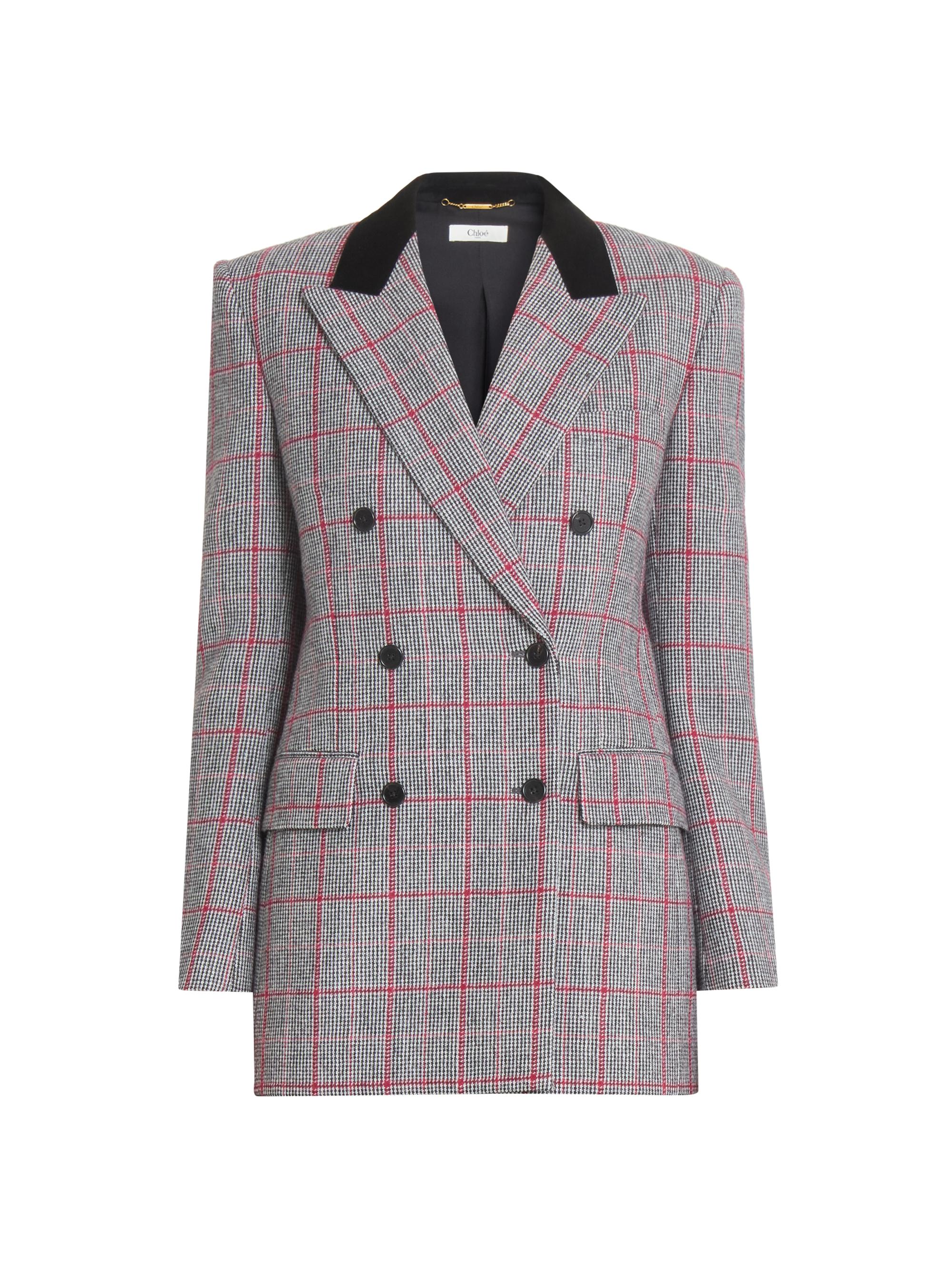 Burberry Check Double-Breasted Jacket | Saks Fifth Avenue