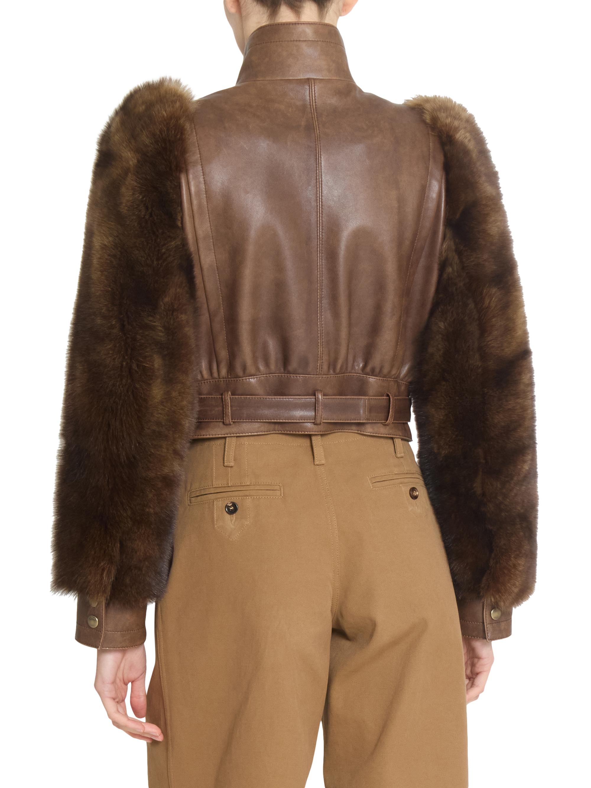 Chloé Leather & Shearling Sleeve Jacket | Saks Fifth Avenue