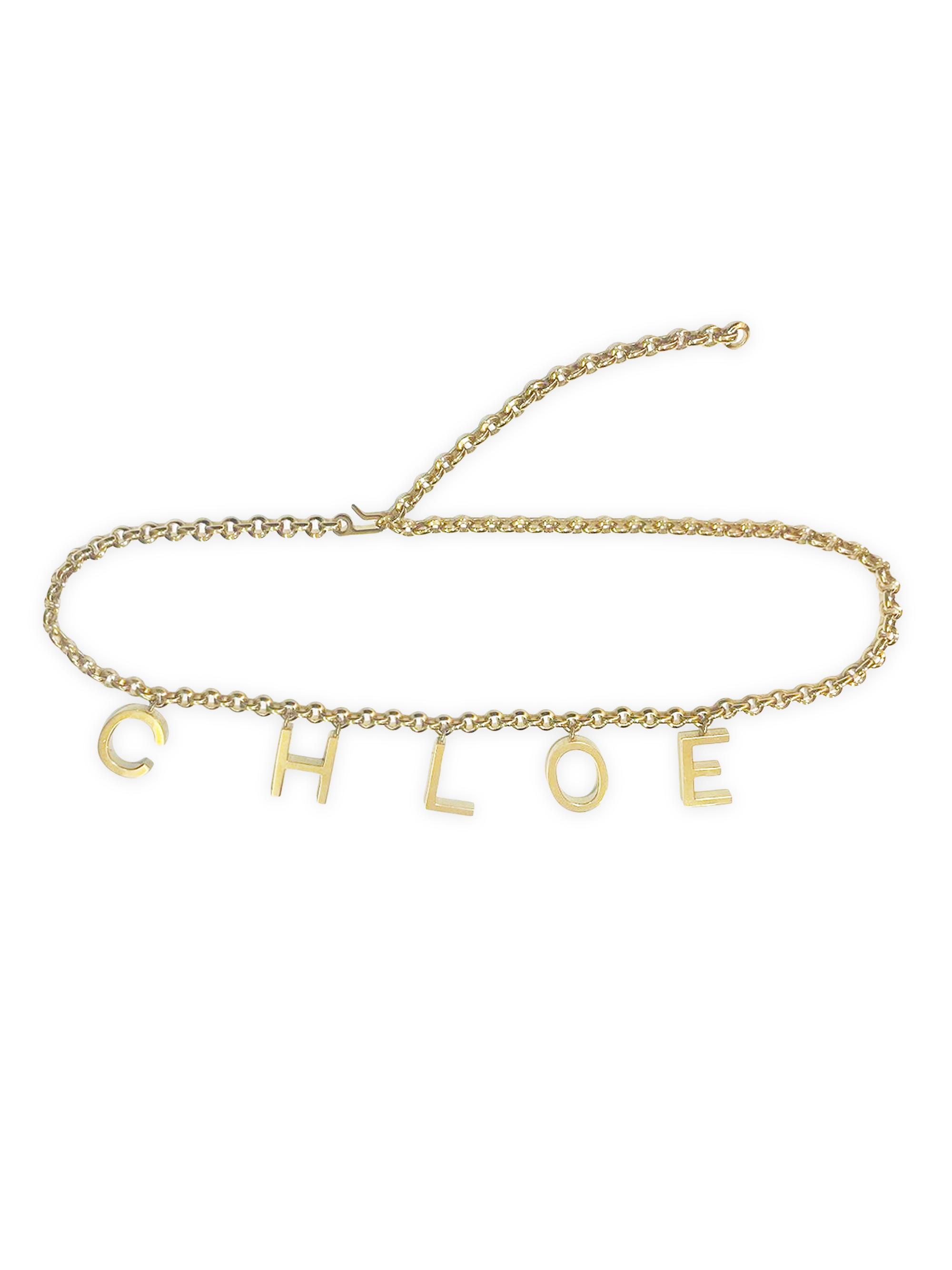 Chloé Women's Logo Jewel Belt - Vintage Gold