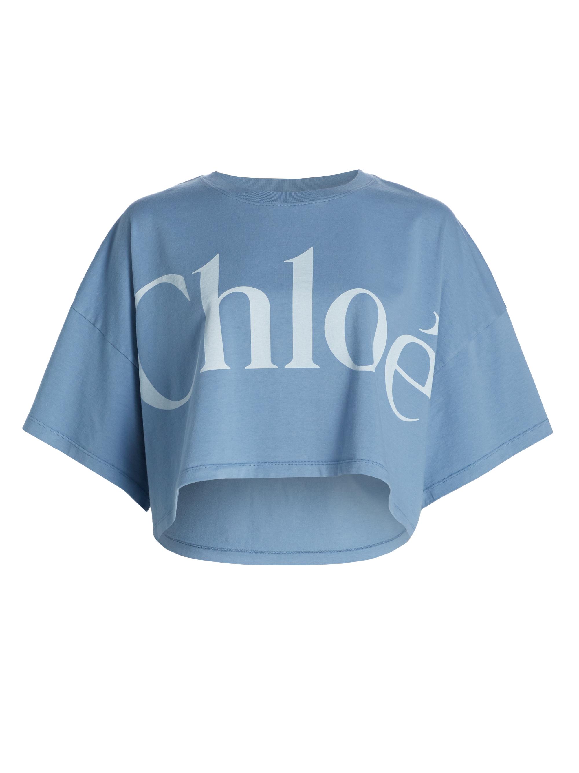 Chloé Women's Boxy Logo T-Shirt - Airy Blue