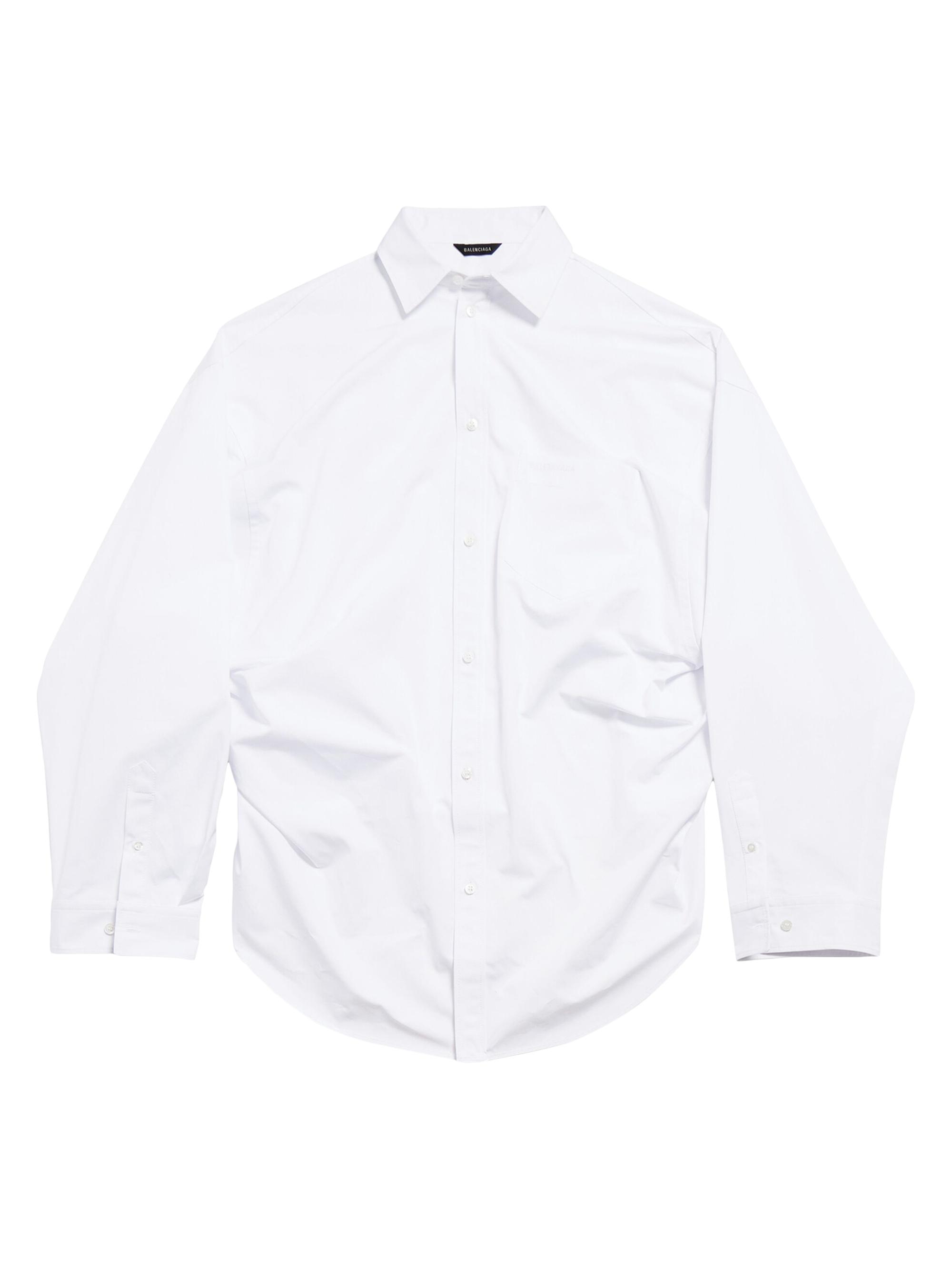 Balenciaga Women's Asymmetric Large Fit Shirt - White