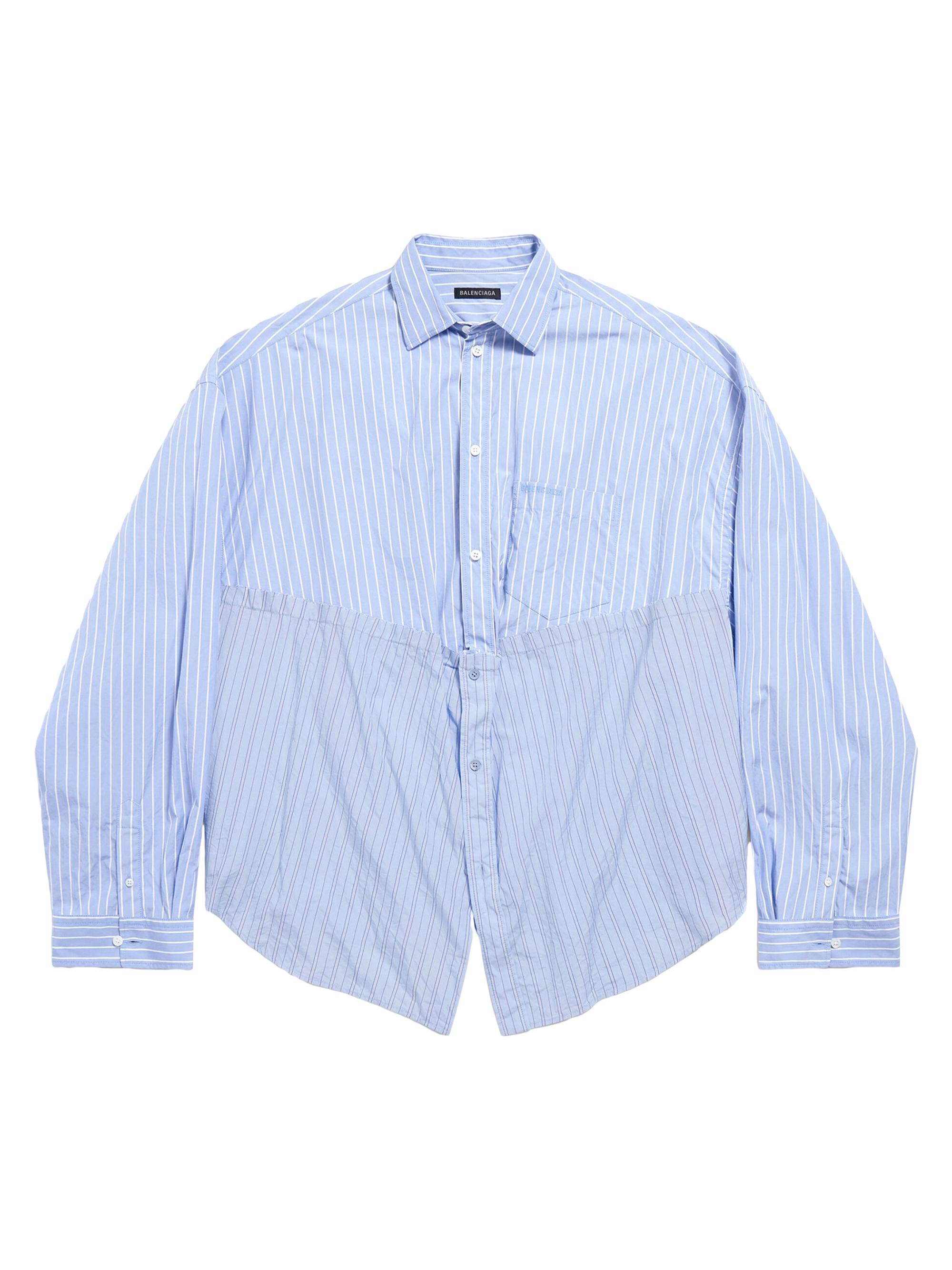 Balenciaga Women's Cut Up Oversized Shirt - Light Blue