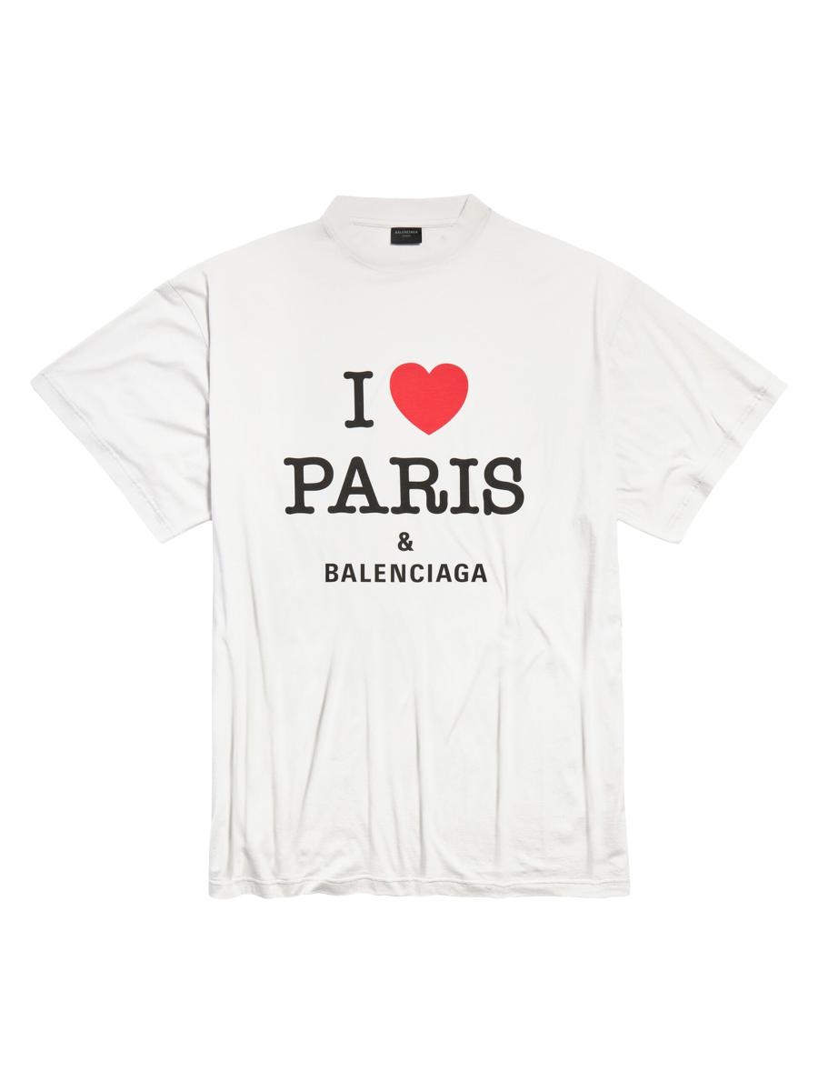 Tシャツ・カットソー BALENCIAGA Medium Fit T-Shirt\n\nI LOVE PARIS DRY JERSEY Balenciaga I Love Paris Oversized T-Shirt | Saks Fifth Avenue
