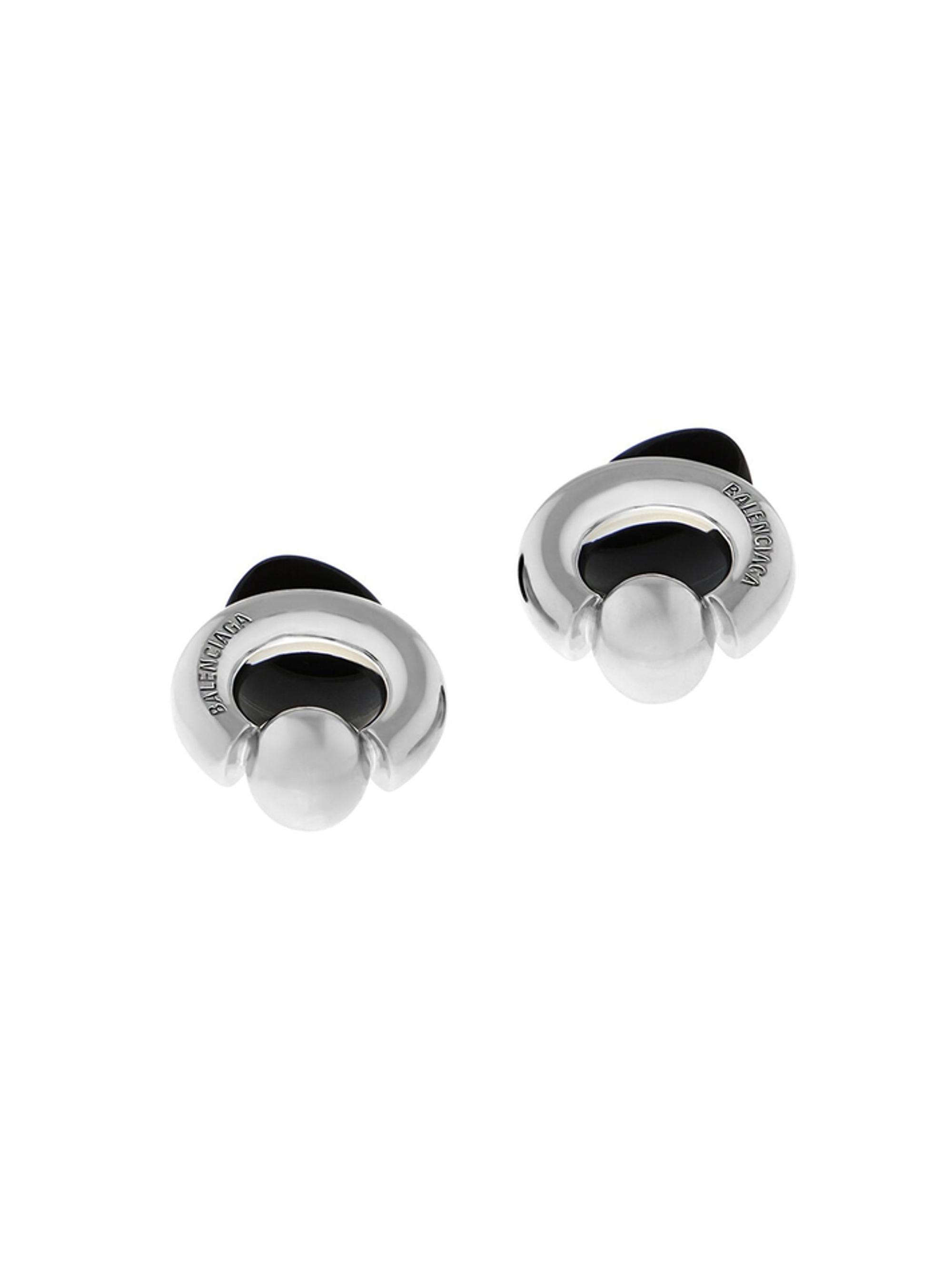 Balenciaga Men's Berlin Ball Ear Jewels - Silver