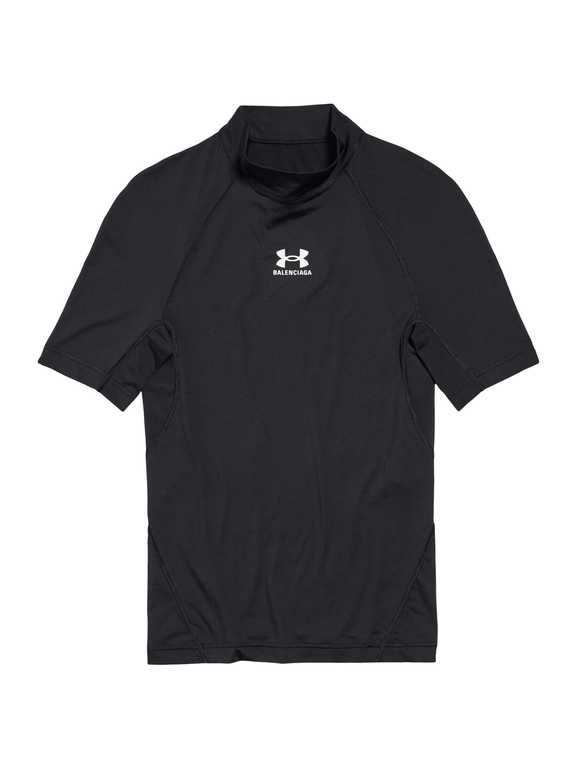 Balenciaga Men's Under Armour Mock Neck T-Shirt - Black